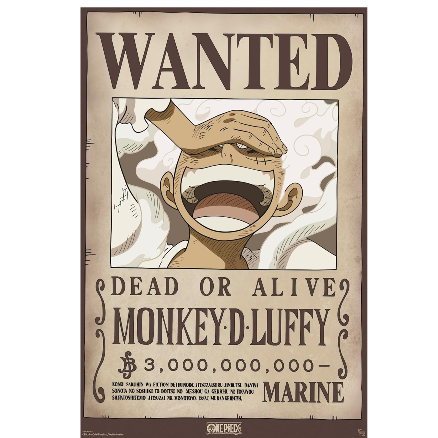 ONE PIECE Chibi Wanted Luffy Wano Poster – Offizielles Produkt - GB Eye – Format 52 x 38 cm