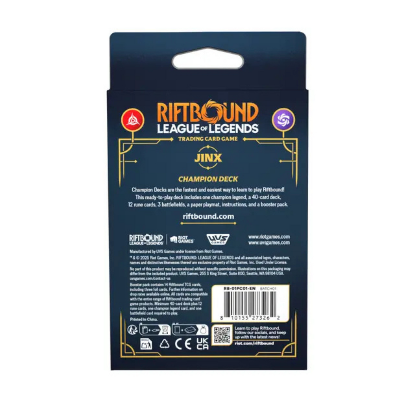 Riftbound: „League of Legends“-TCG – Origins-Champion-Deck: Jinx (EN)