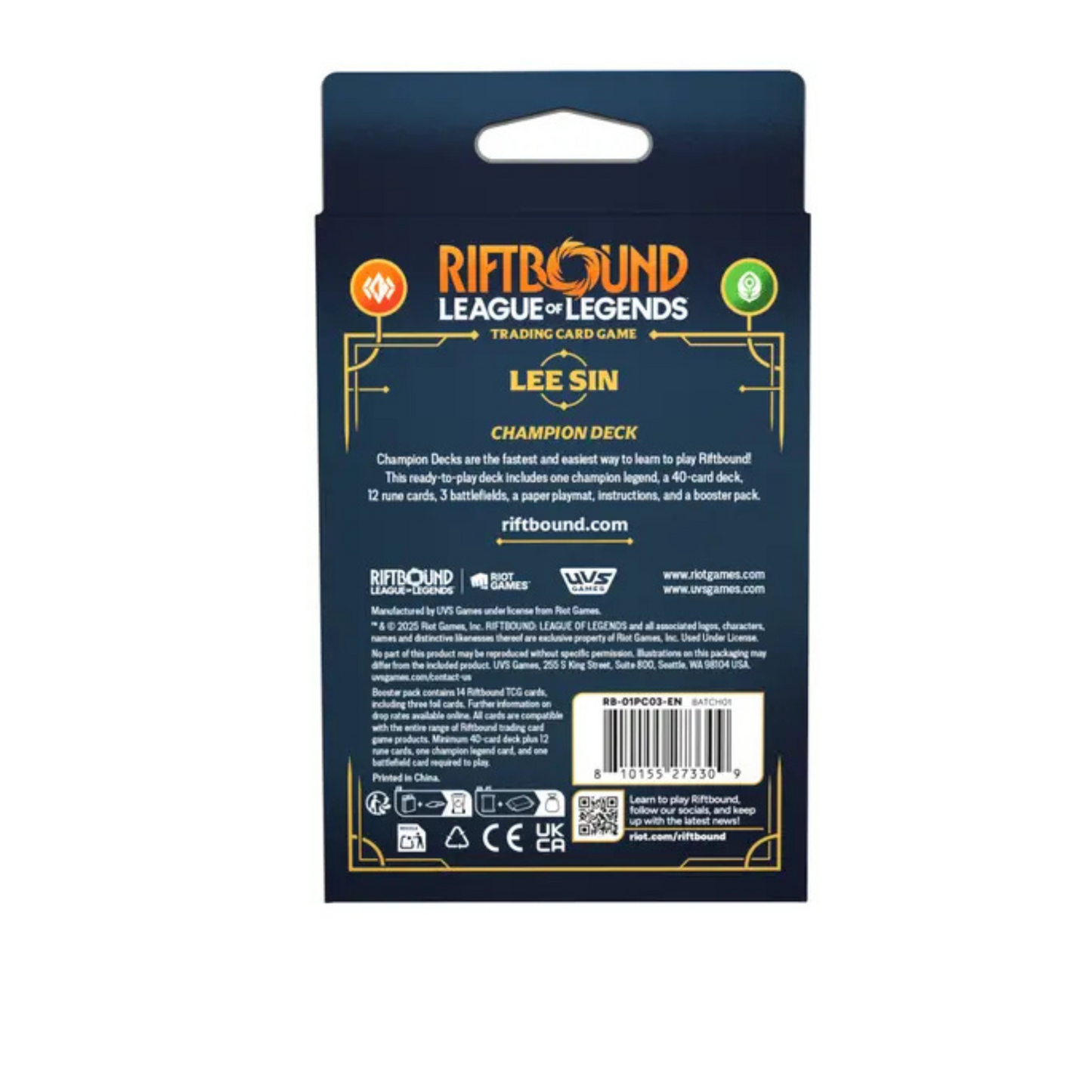 Riftbound: „League of Legends“-TCG – Origins-Champion-Deck: Lee Sin (EN)