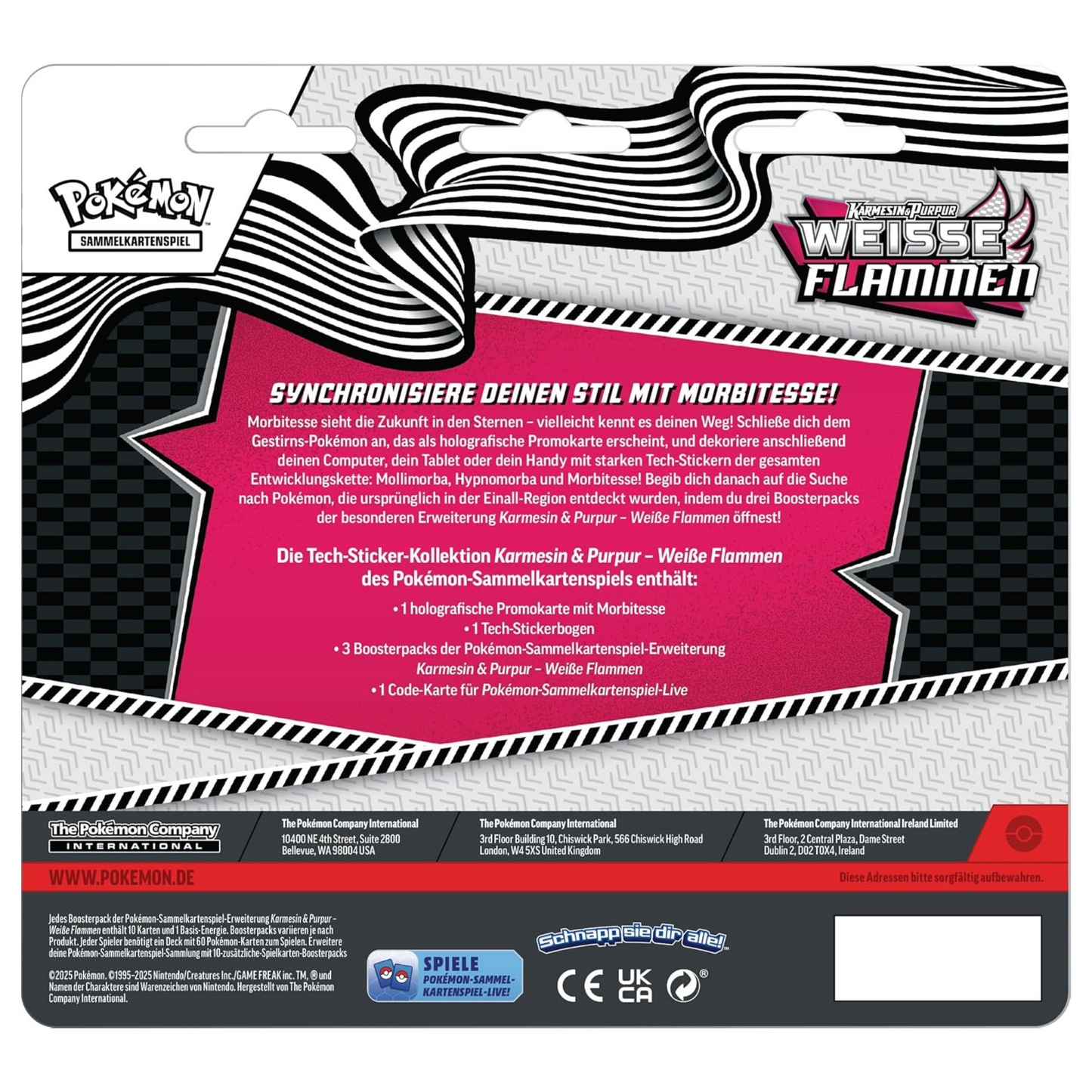Karmesin & Purpur Schwarze Blitze & Weisse Flammen - Tech-Sticker-Kollektion