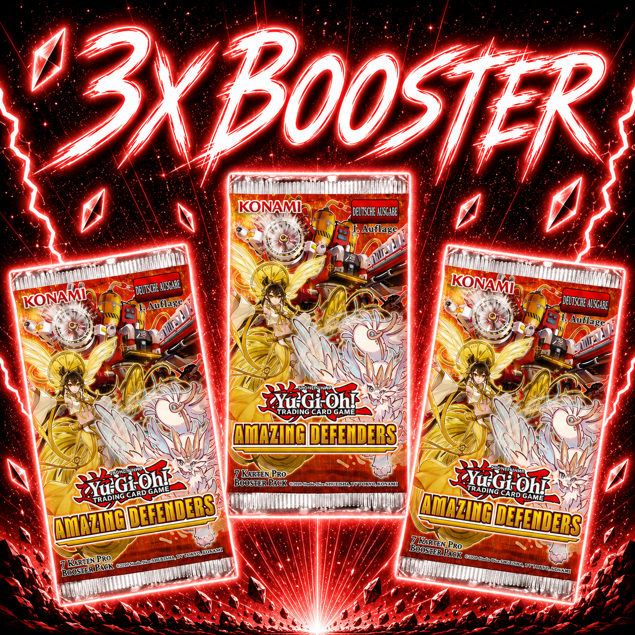 Yu-Gi-Oh! Amazing Defenders AM 3x Booster 1. Auflage (Deutsch)