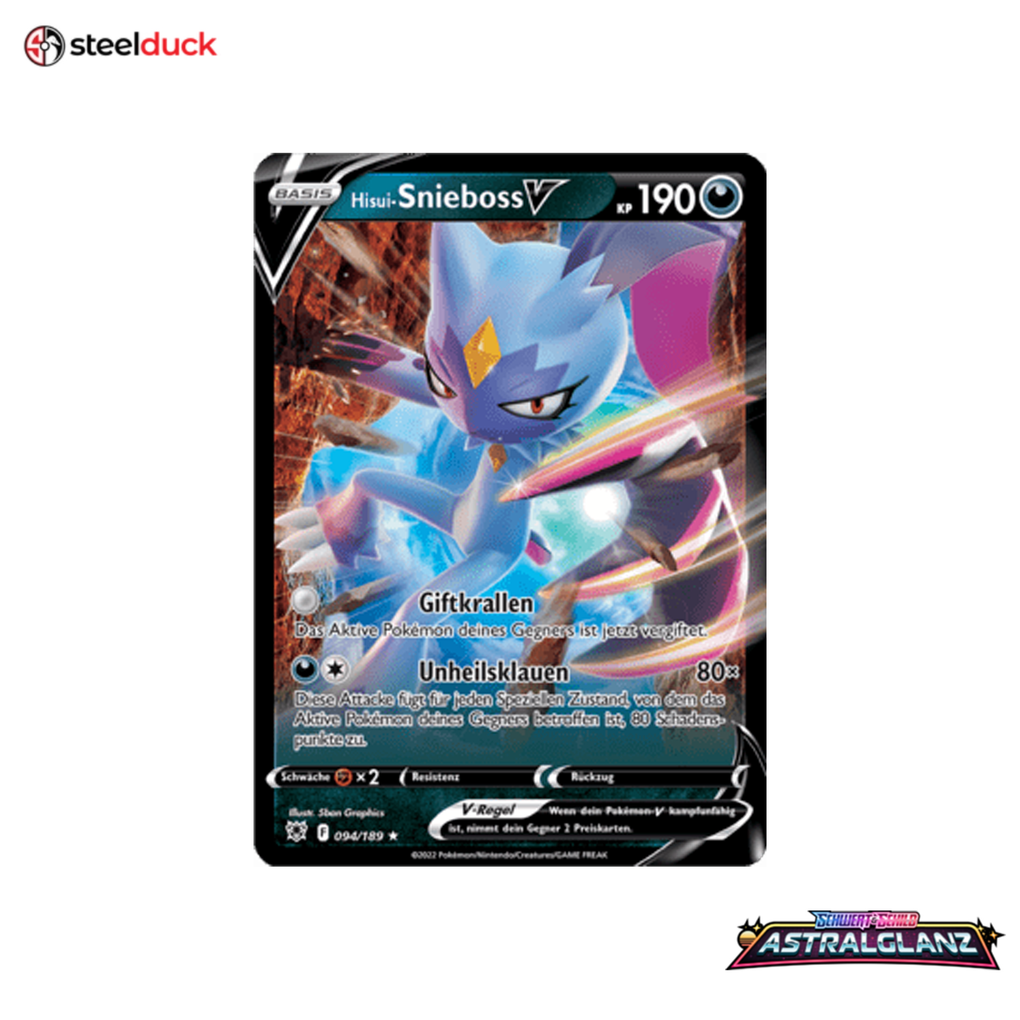 Hisui-Snieboss V (094/189) Astralglanz - Holo Rare V