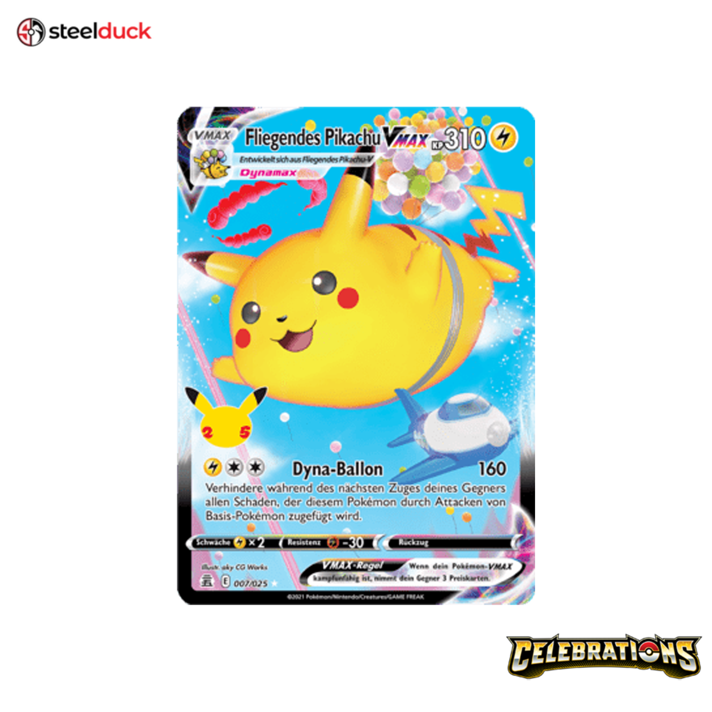 Fliegendes Pikachu -VMAX (007/025) Celebrations - Holo Rare VMAX