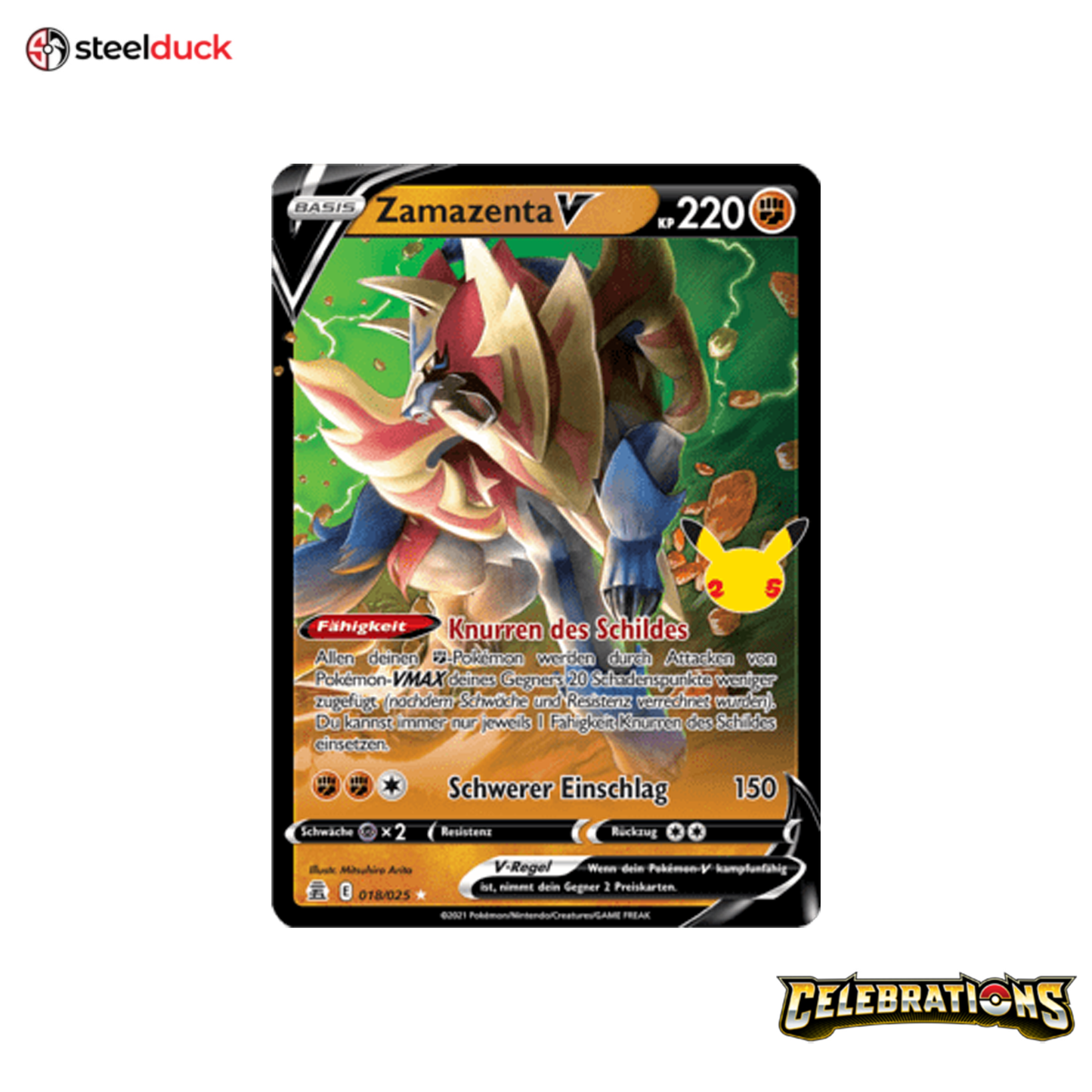 Zamazenta -V (018/025) Celebrations - Holo Rare V