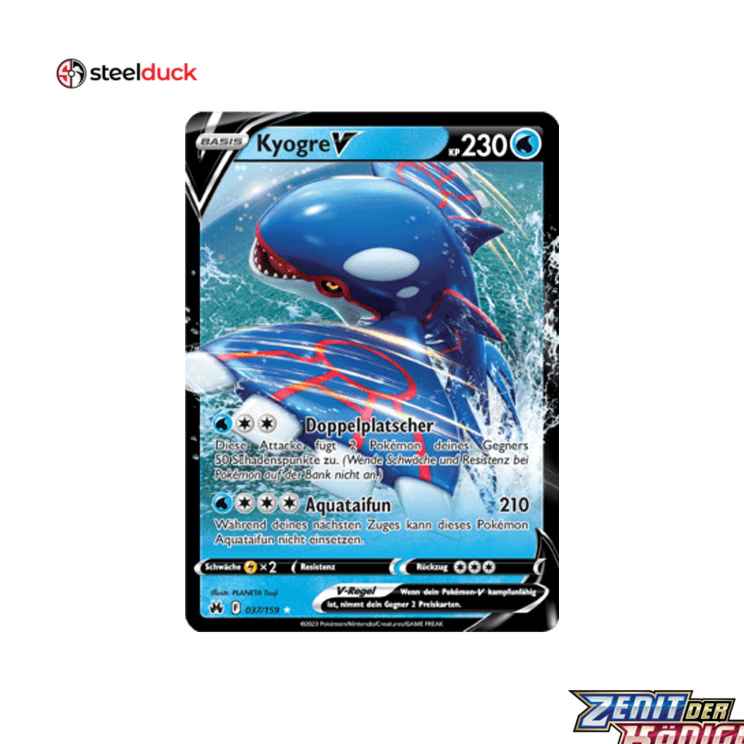Kyogre V (037/159) Zenit der Könige - Holo Rare V