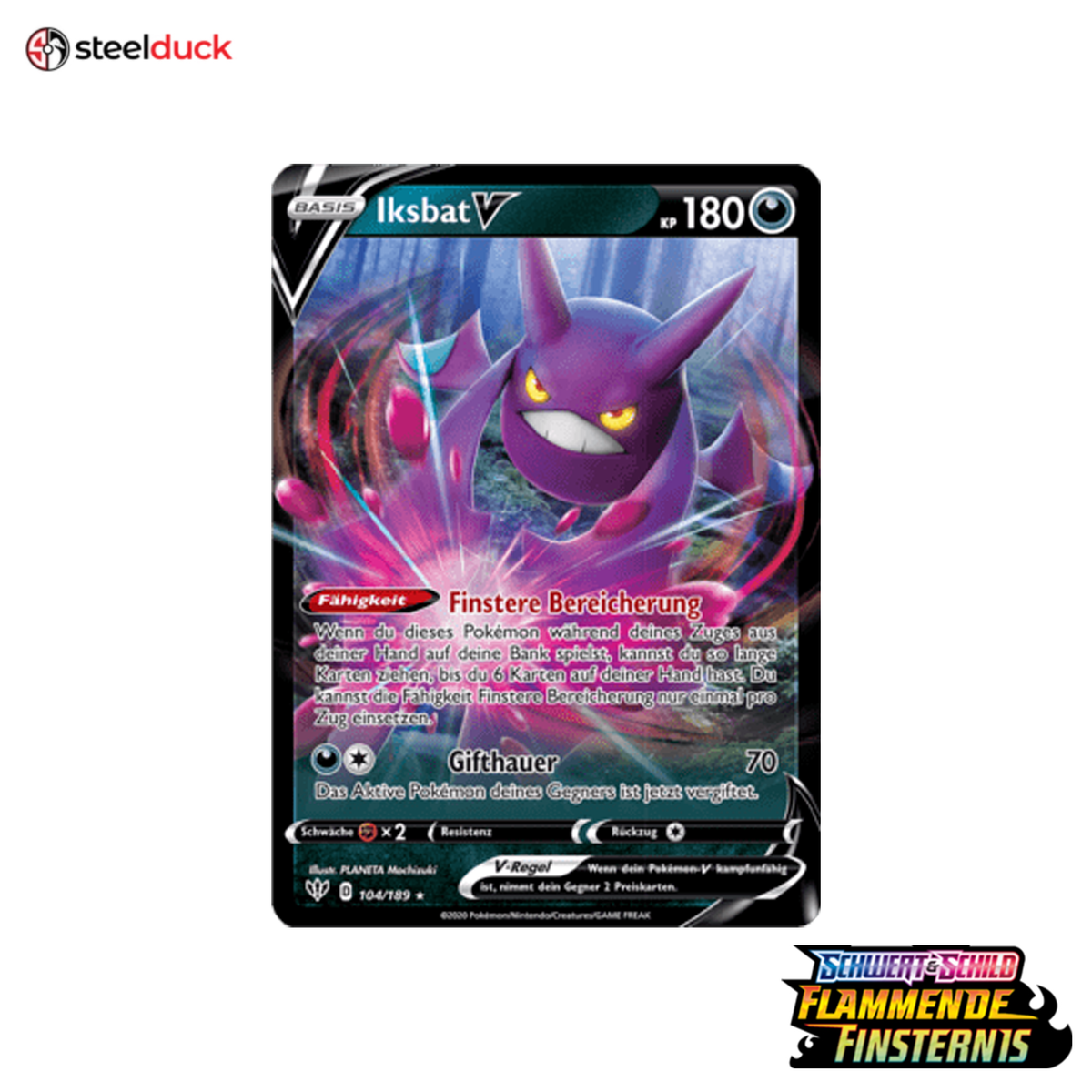 Iksbat V (104/189) Flammende Finsternis - Holo Rare V