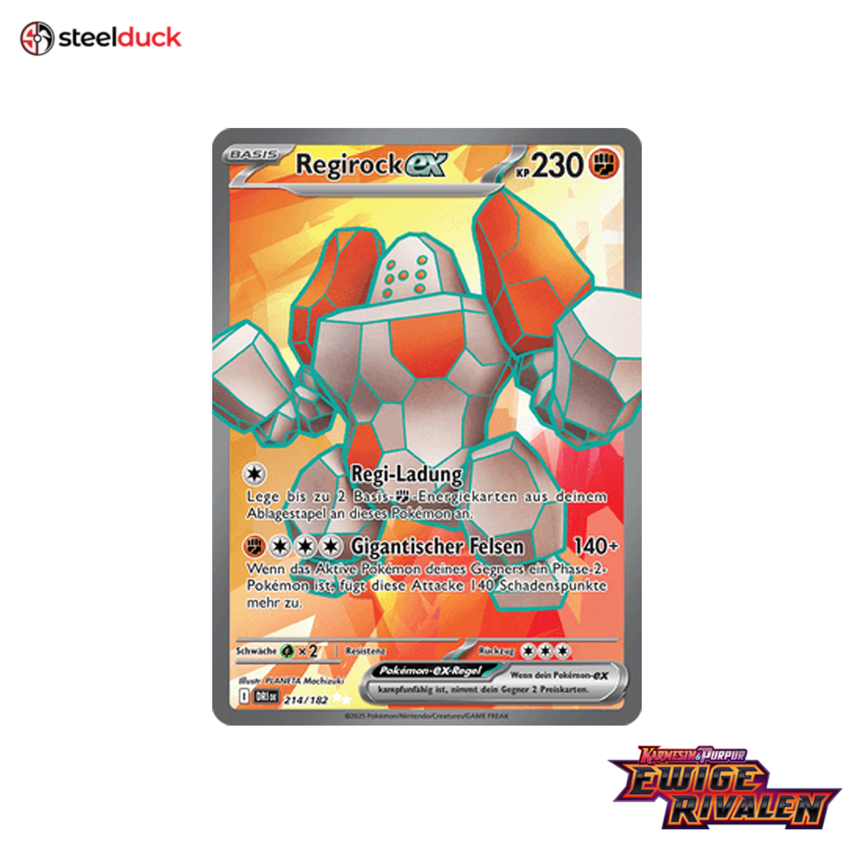 Regirock ex (214/182) Ewige Rivalen - Ultra Rare