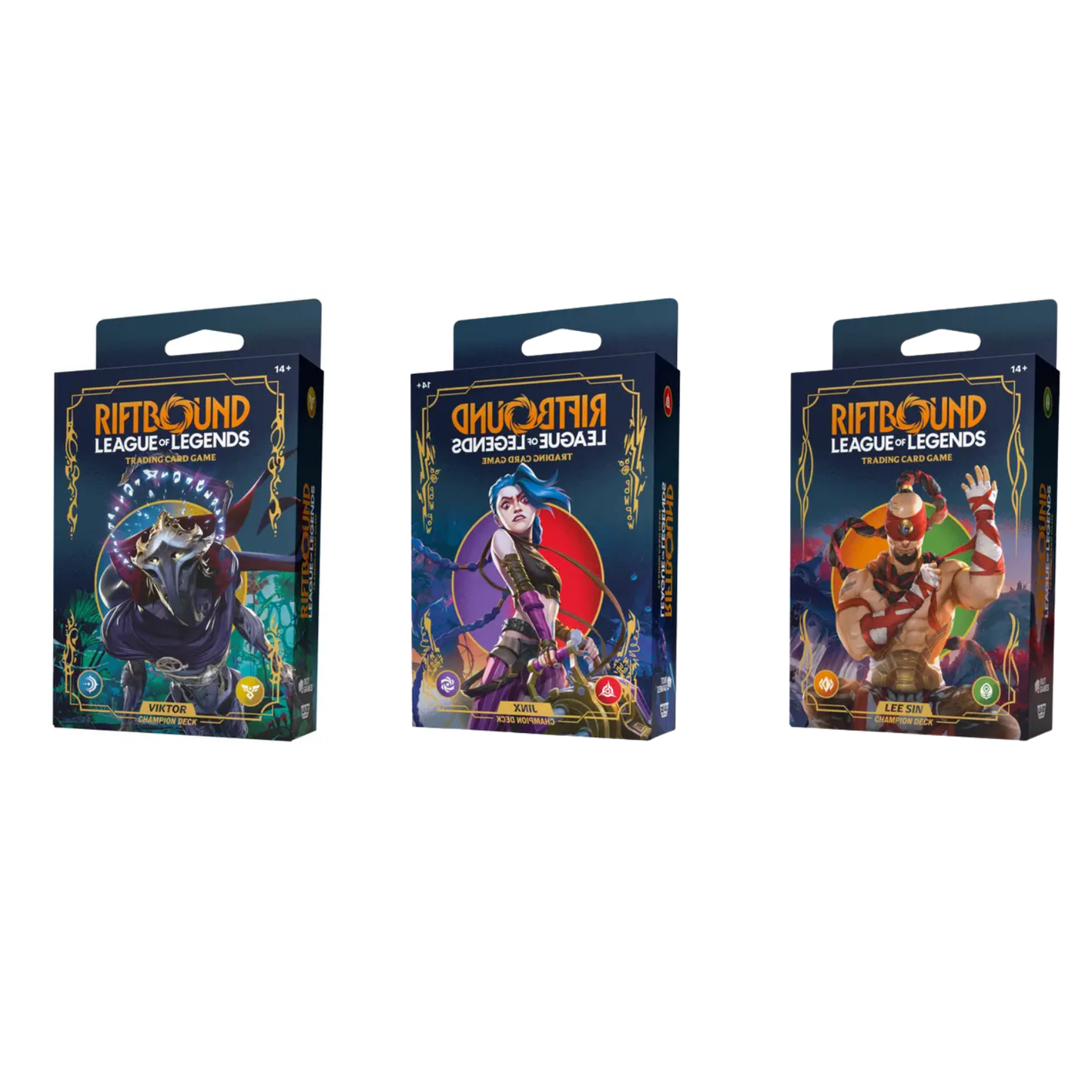 Riftbound: „League of Legends“-TCG – 3x Origins-Champion-Deck: Jinx, Lee & Viktor (EN)