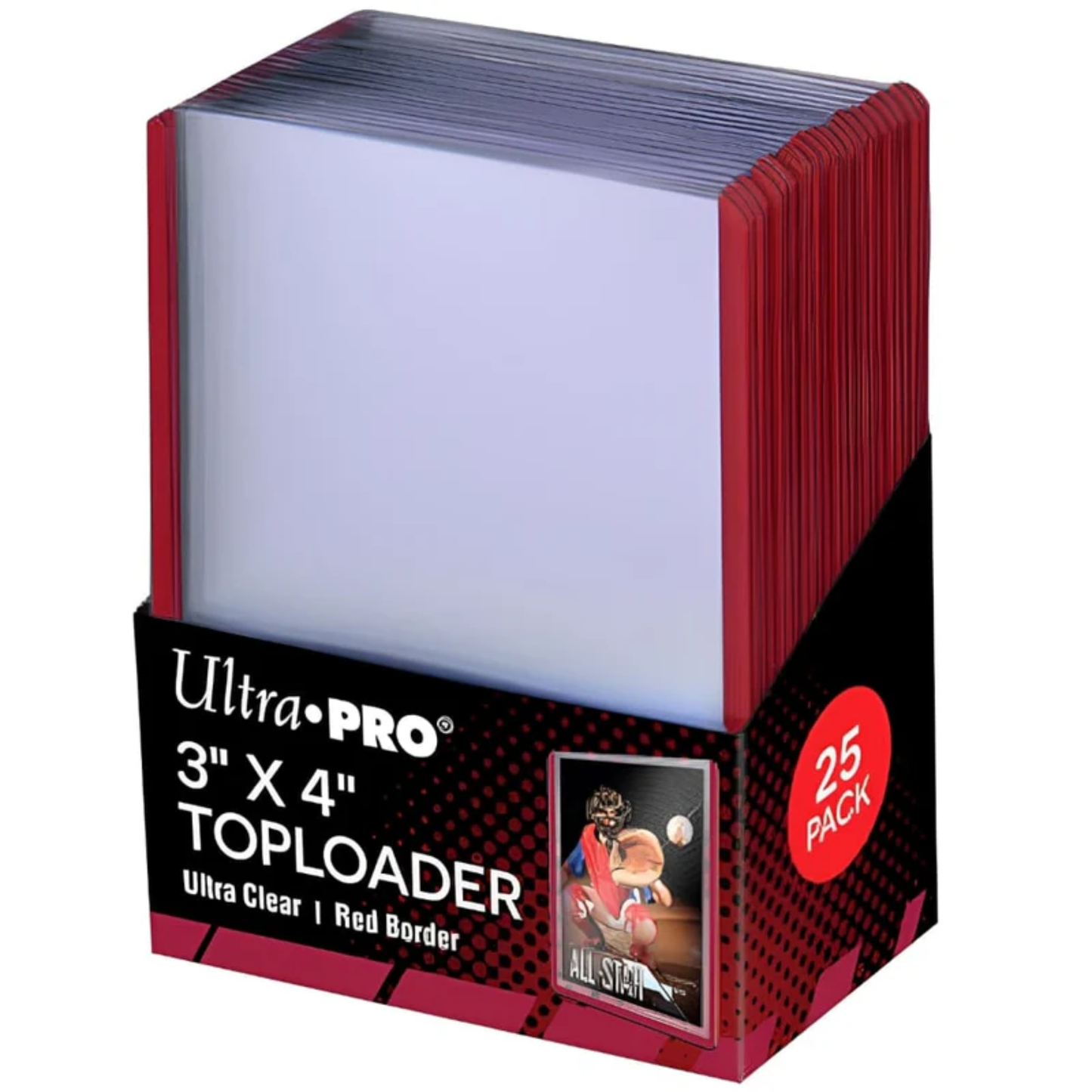UltraPro Toploader Red Border 25er Pack