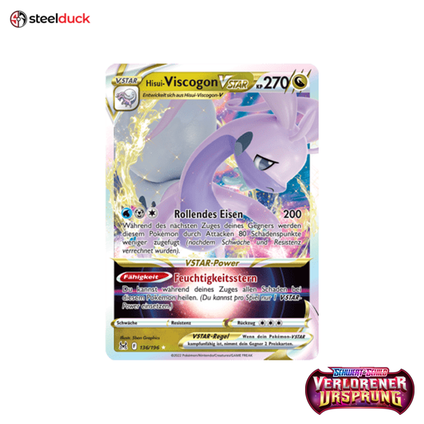 Hisui-Viscogon VSTAR (136/196) Verlorener Ursprung - Holo Rare VSTAR