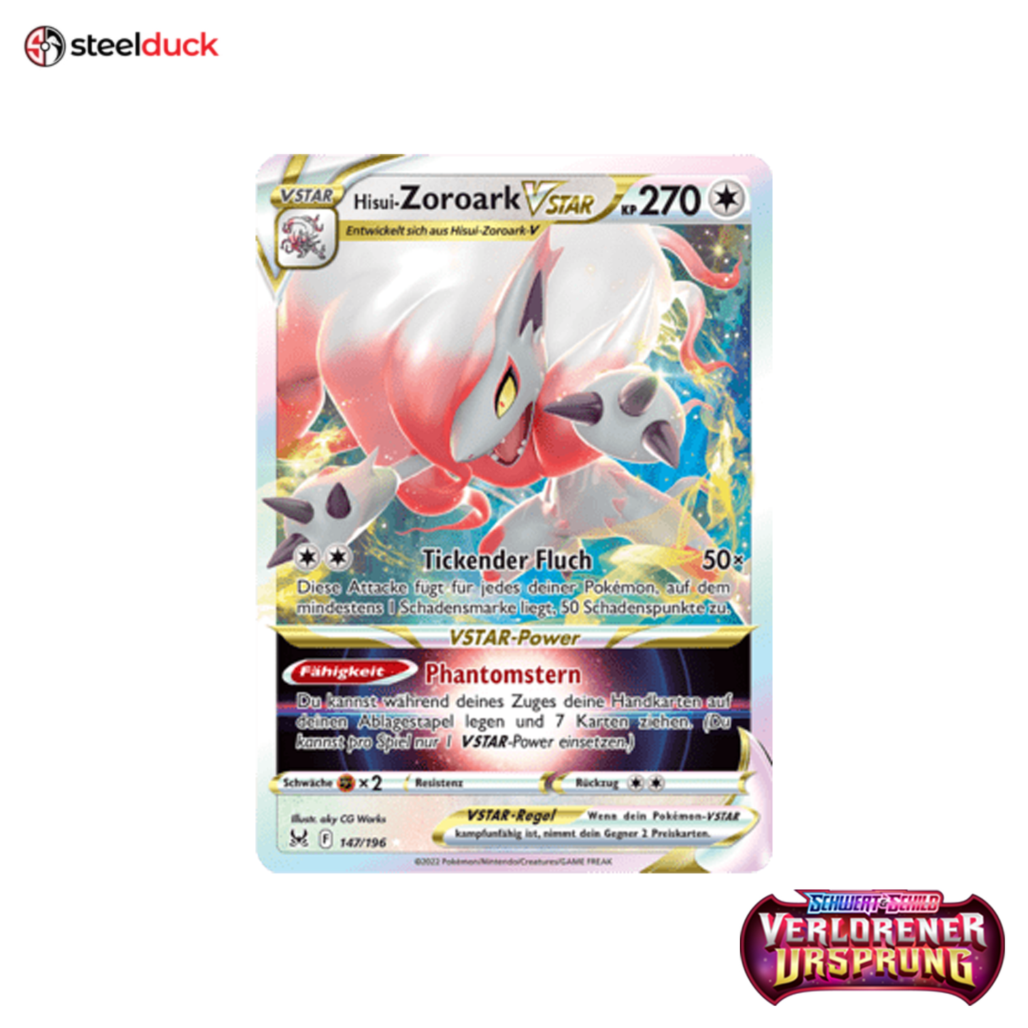 Hisui-Zoroark VSTAR (147/196) Verlorener Ursprung - Holo Rare VSTAR