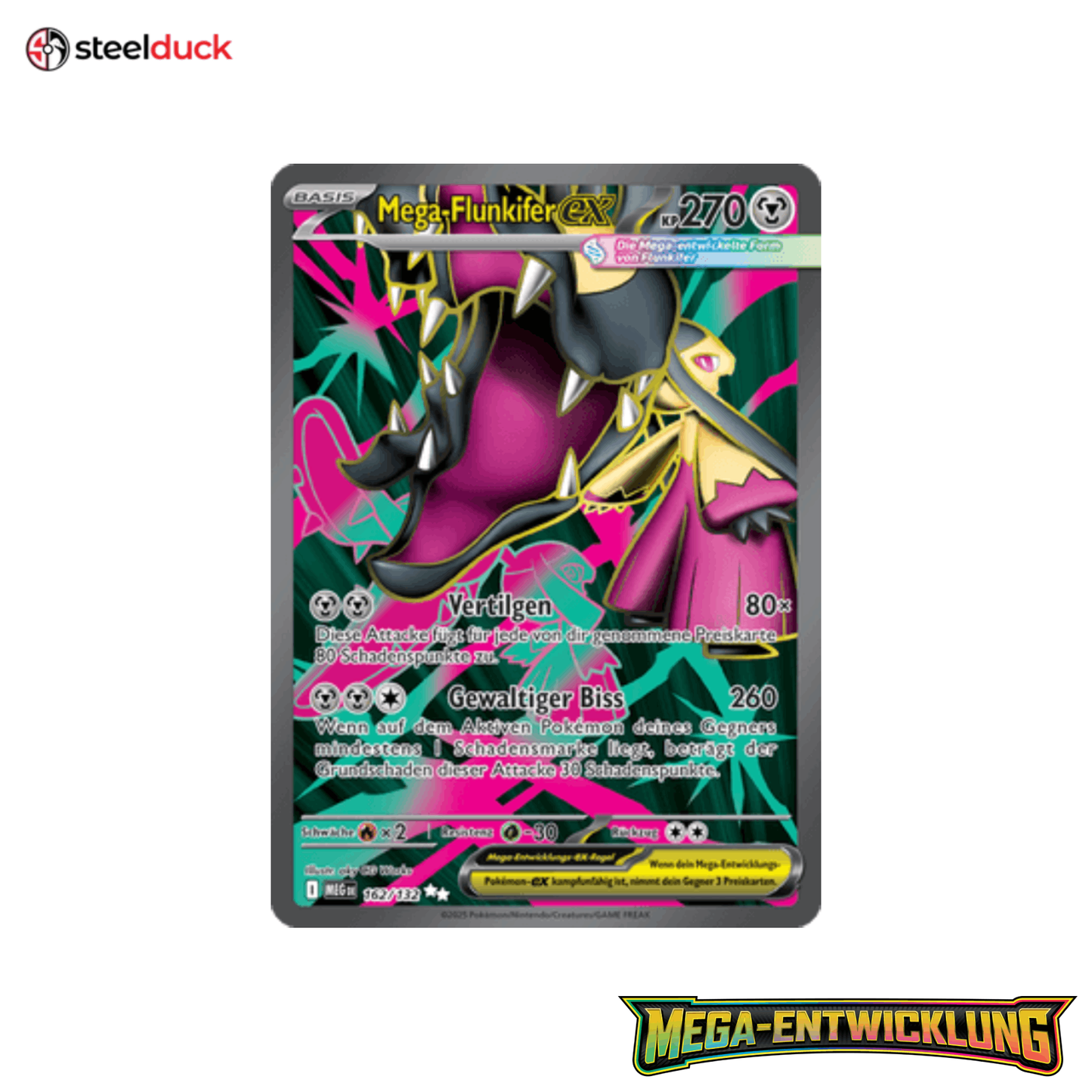 Mega-Flunkifer ex (162/132) Mega-Entwicklung - Ultra Rare