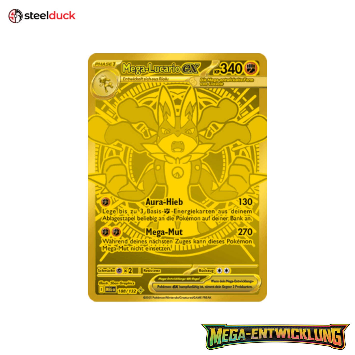 Mega-Lucario ex (188/132) Mega-Entwicklung - Secret Rare