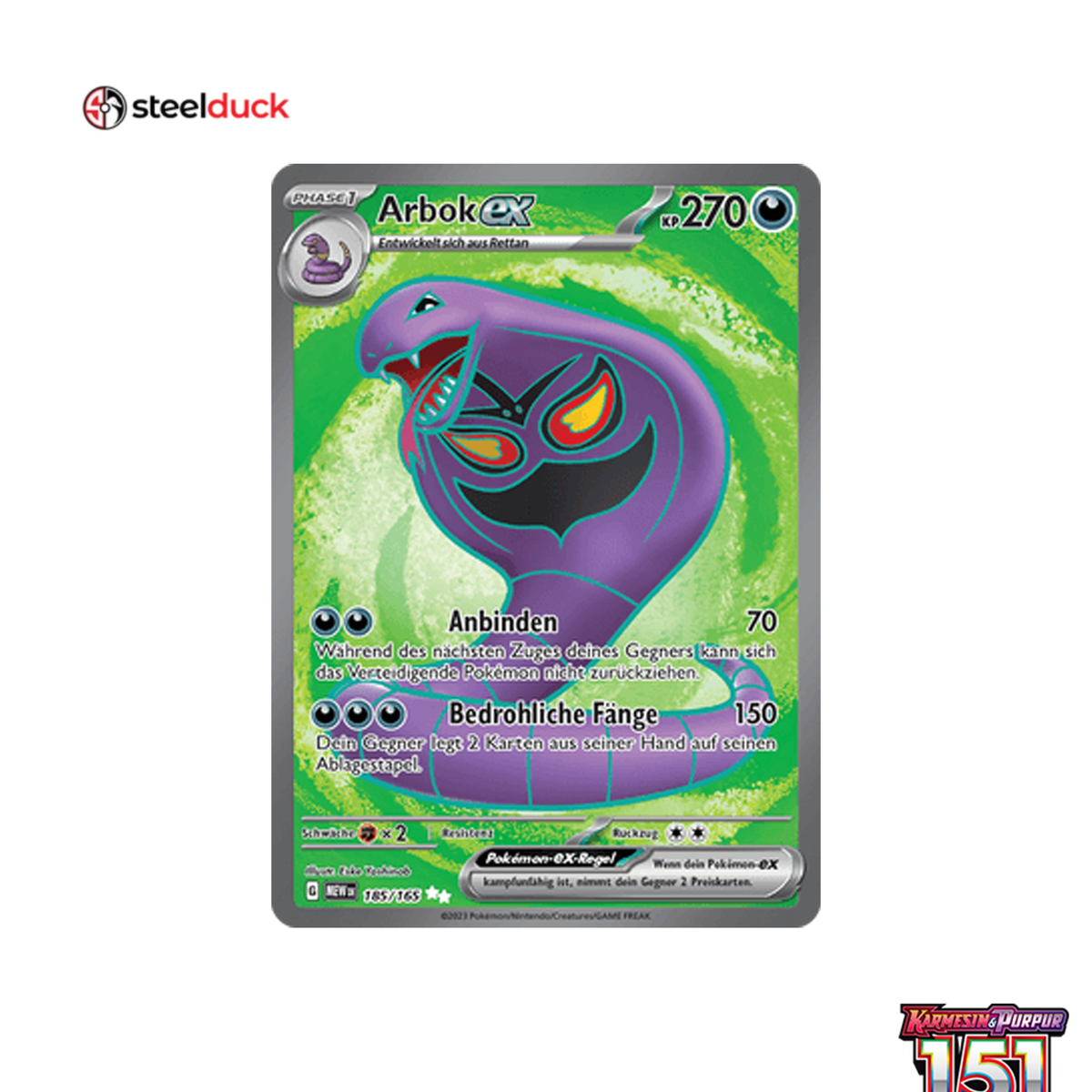 Arbok ex (185/165) 151 - Ultra Rare