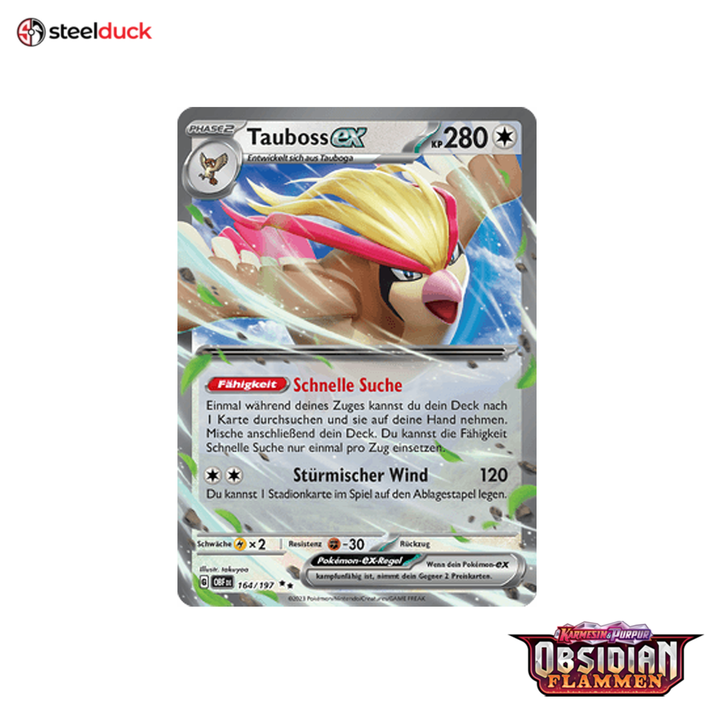 Tauboss ex (164/197) Obsidianflammen - Double Rare