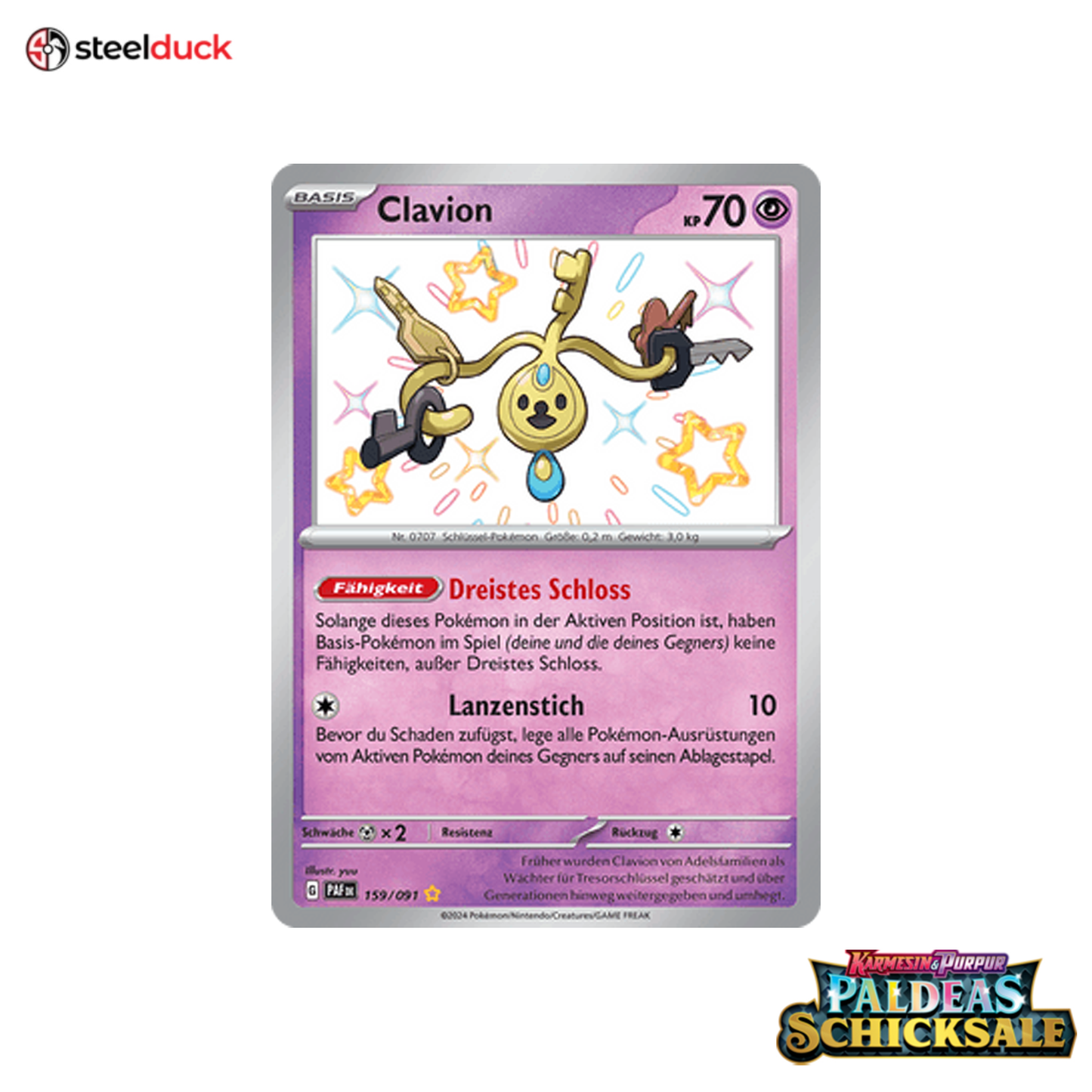 Clavion (159/091) Paldeas Schicksale - Seltene schillernde Sammelkarte