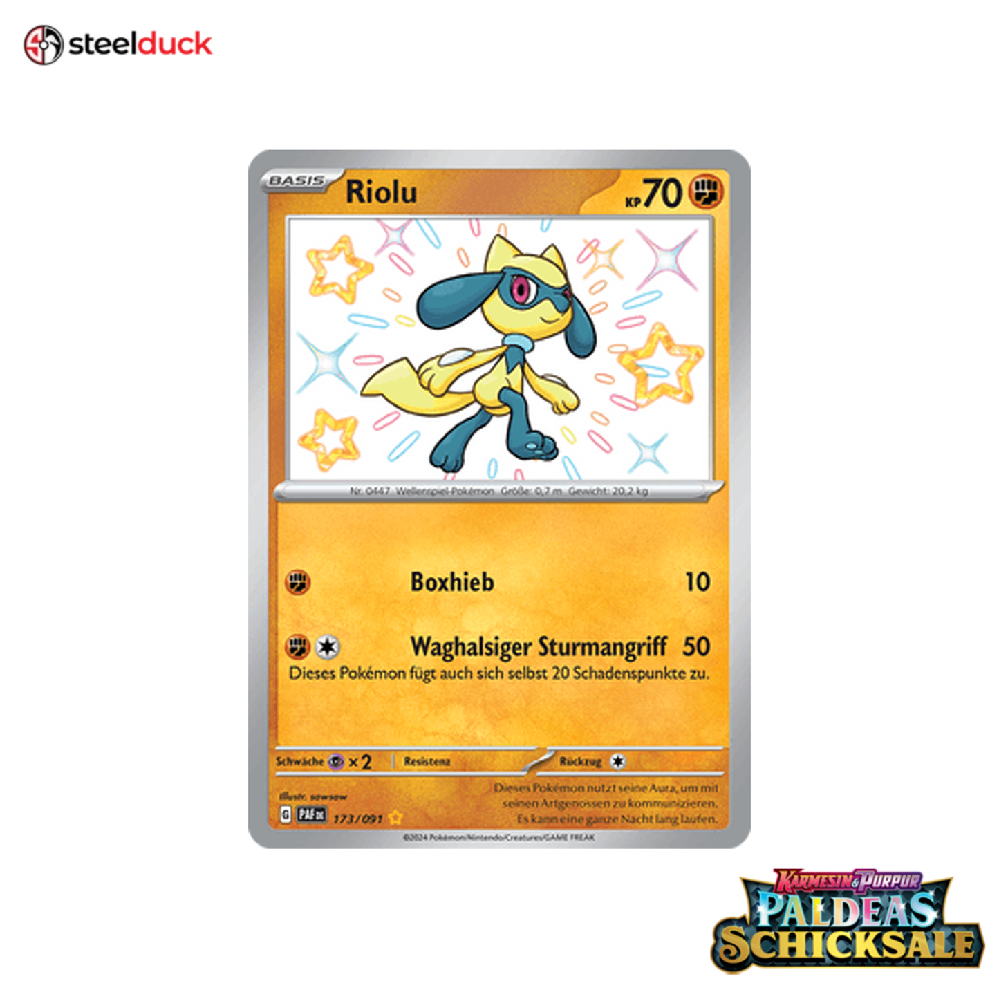 Riolu (173/091) Paldeas Schicksale - Seltene schillernde Sammelkarte