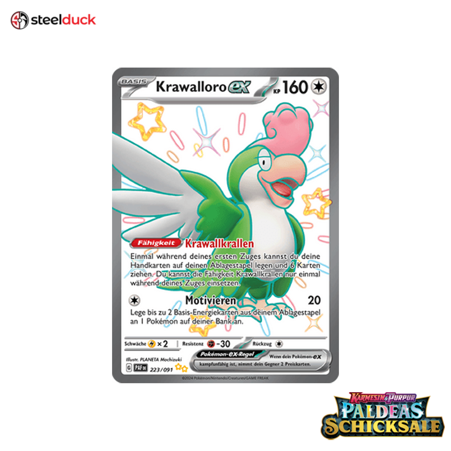 Krawalloro ex (223/091) Paldeas Schicksale - Ultraseltene schillernde Sammelkarte