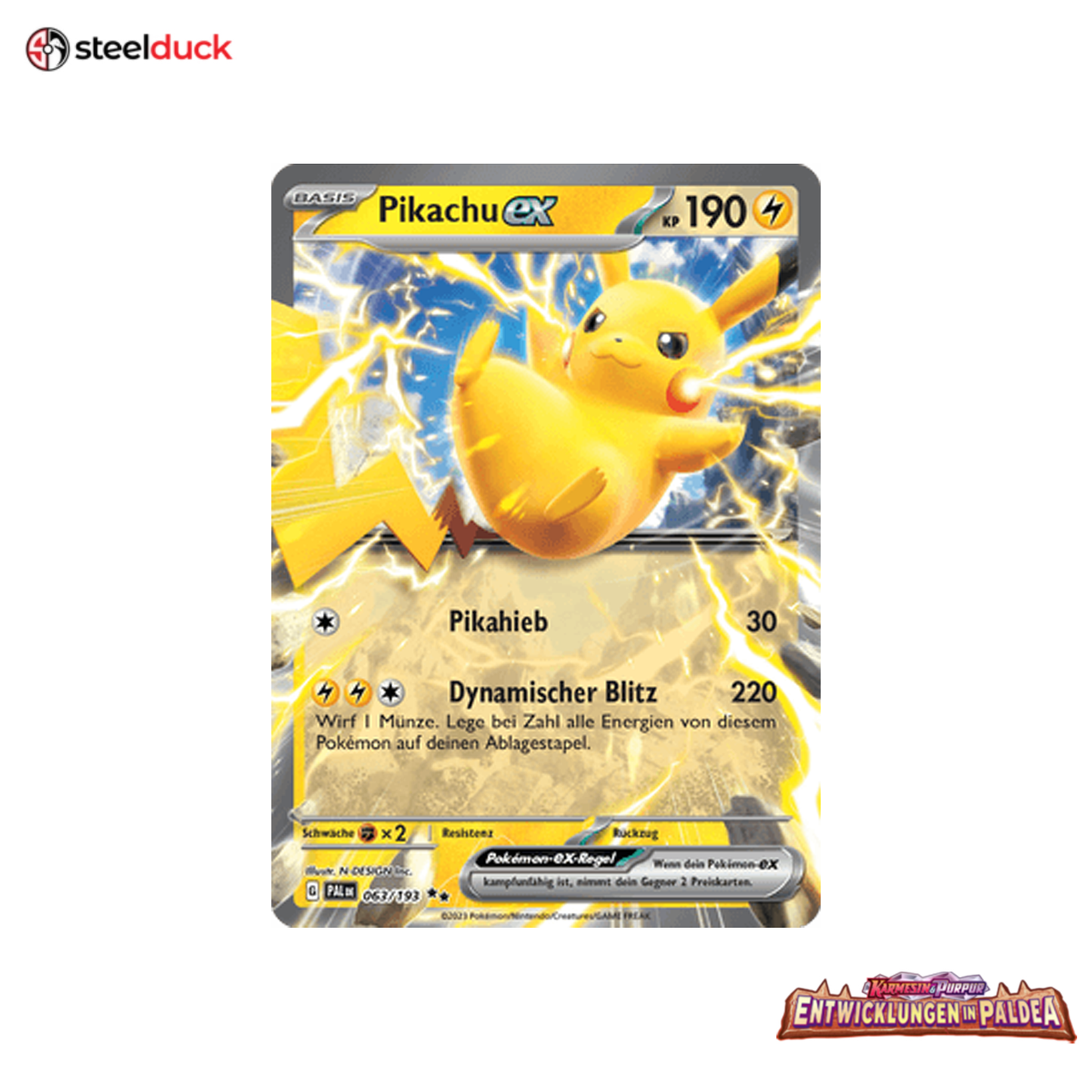 Pikachu ex (063/193) Entwicklungen in Paldea - Double Rare