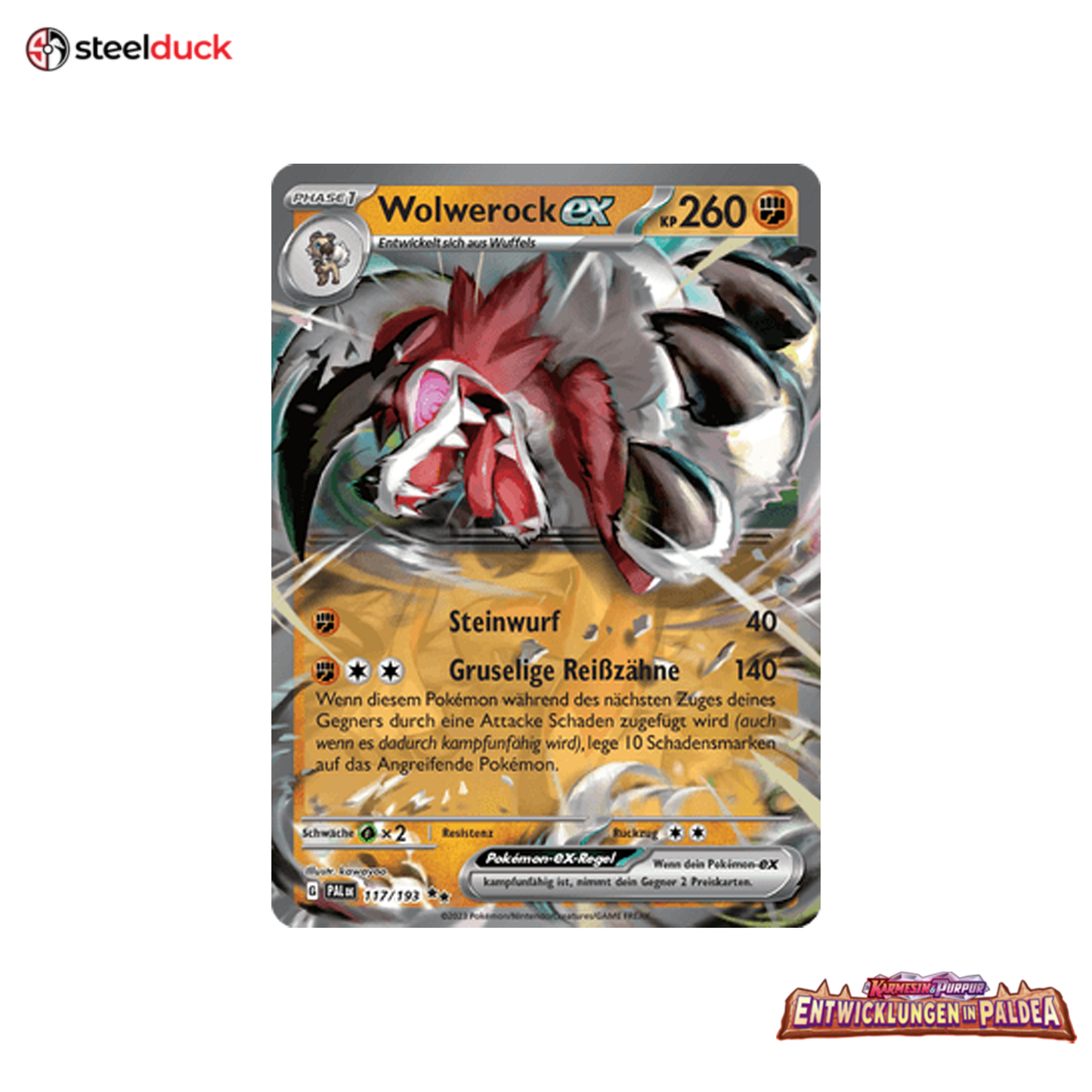 Wolwerock ex (117/193) Entwicklungen in Paldea - Double Rare