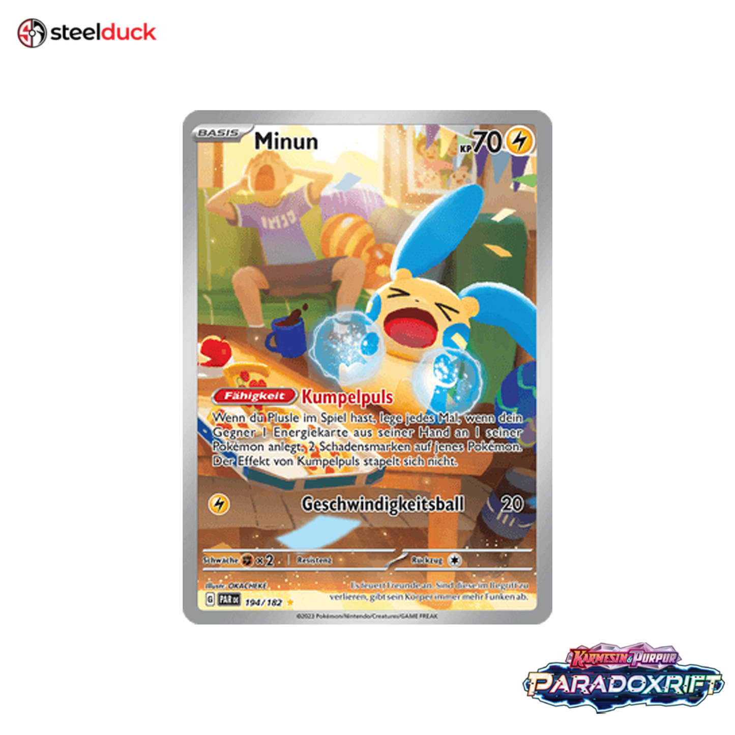 Minun (194/182) Paradoxrift - Illustration Rare