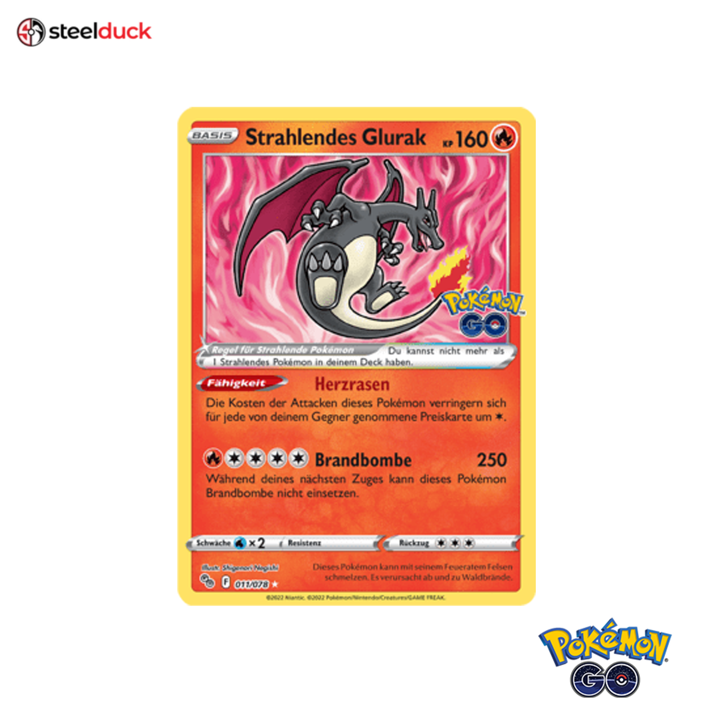 Strahlendes Glurak (011/078) Pokémon Go - Shiny Rare