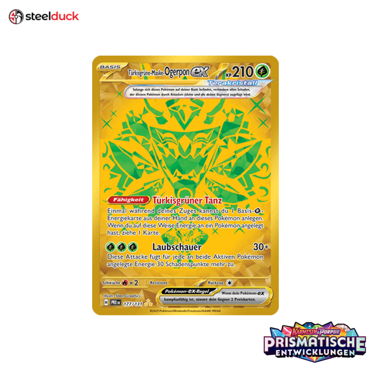 Türkisgrüne-Maske-Ogerpon ex (177/131) Prismatische Entwicklungen - Secret Rare
