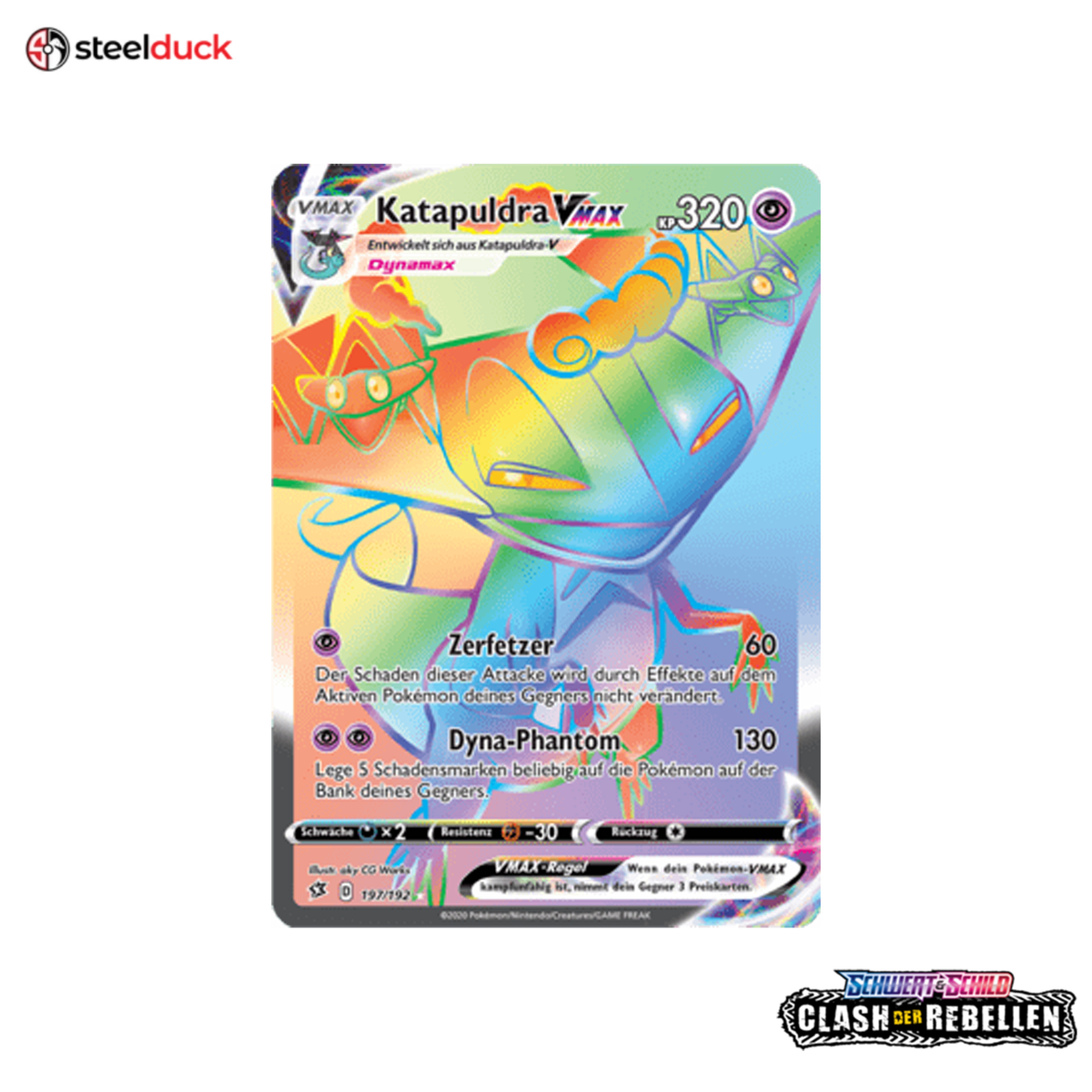 Katapuldra VMAX (197/192) Clash der Rebellen - Rainbow Rare
