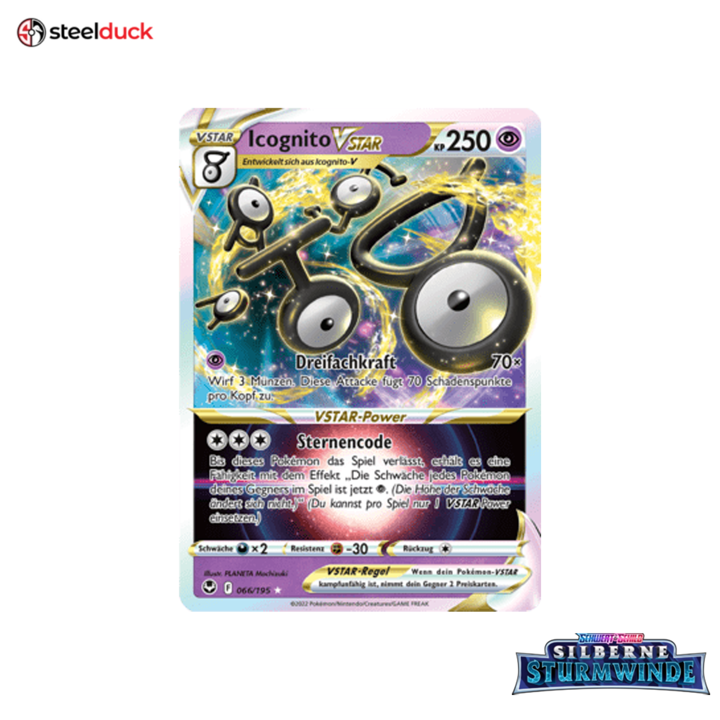Icognito VSTAR (066/195) Silberne Sturmwinde - Holo Rare VSTAR