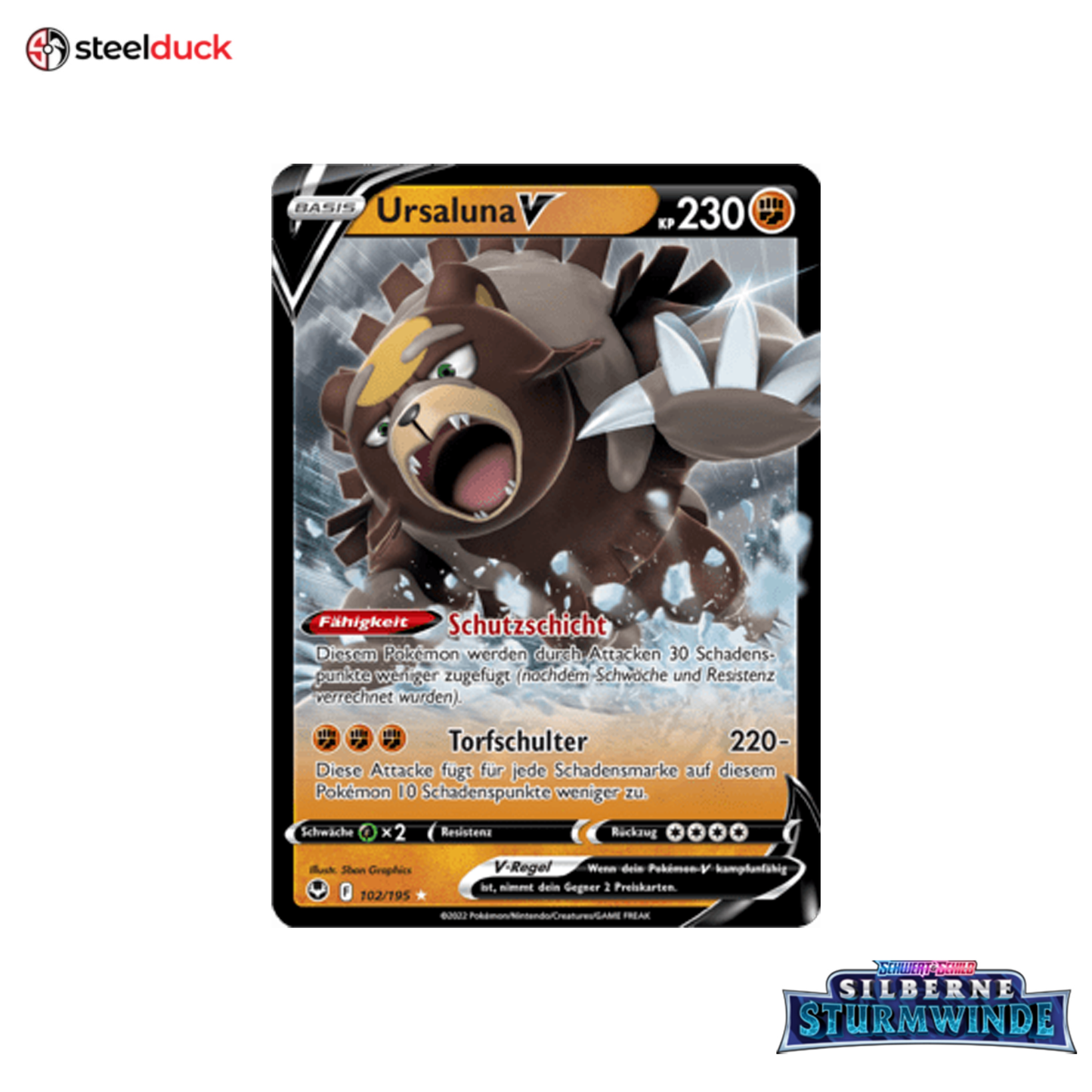 Ursaluna V (102/195) Silberne Sturmwinde - Holo Rare V