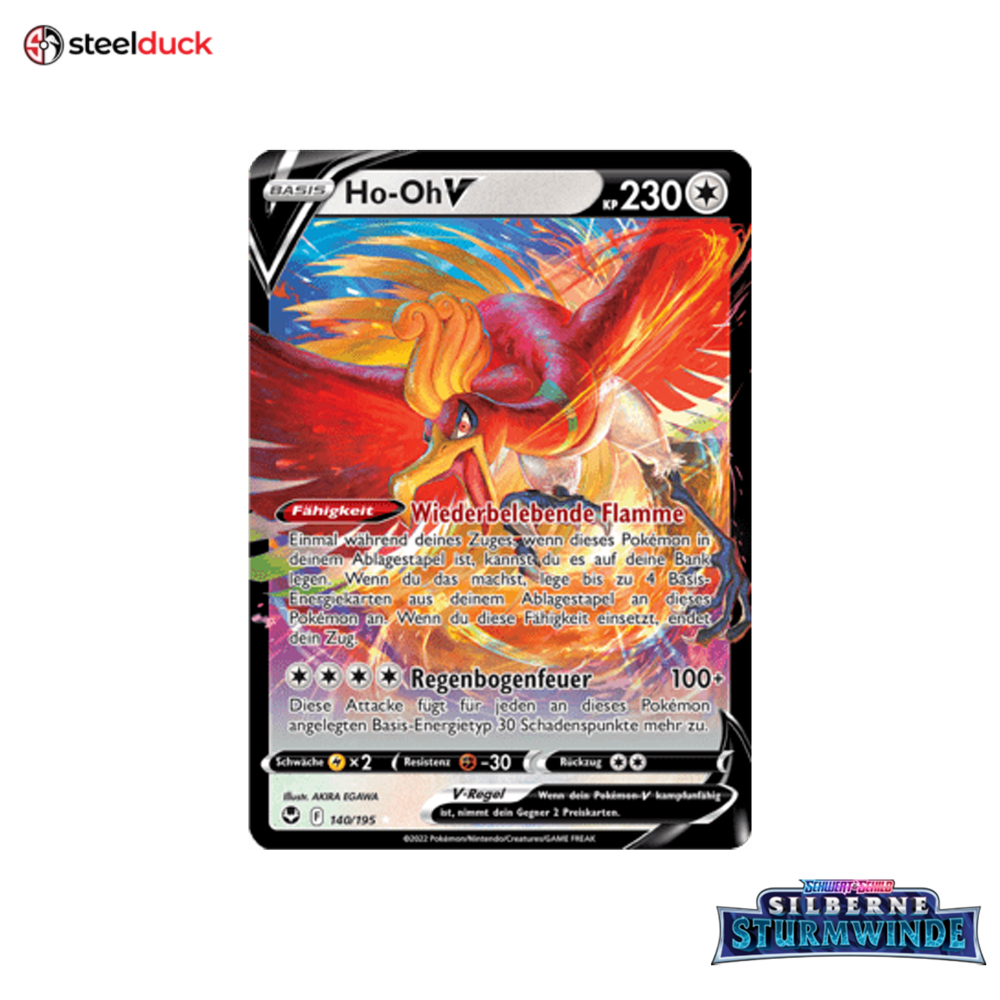 Ho-Oh V (140/195) Silberne Sturmwinde - Holo Rare V