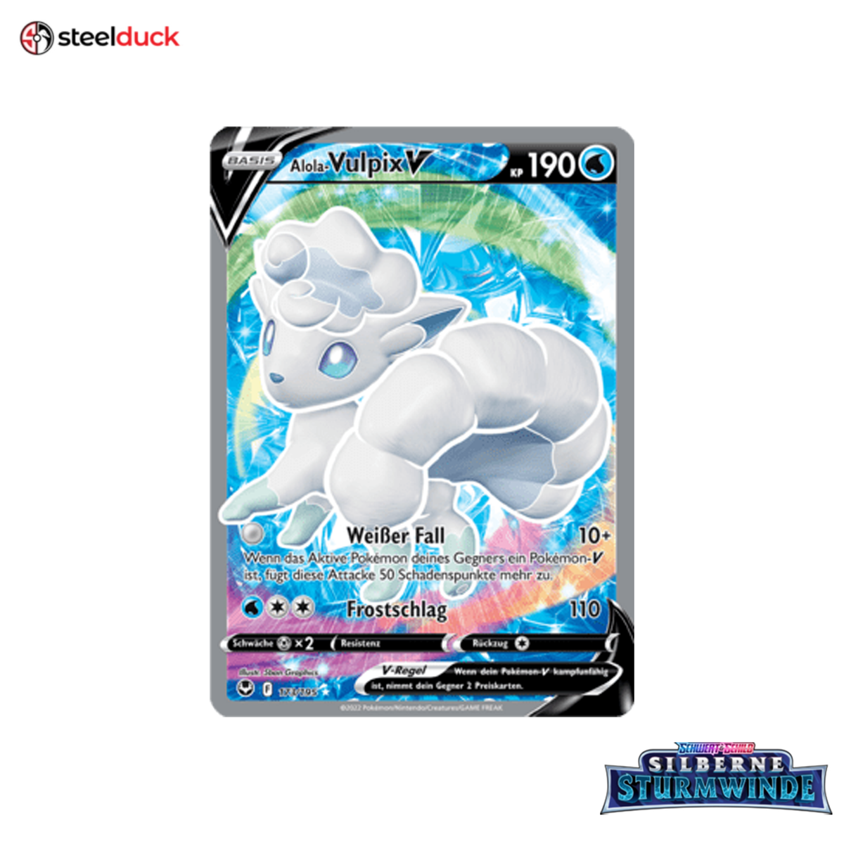 Alola-Vulpix V (173/195) Silberne Sturmwinde - Ultra Rare