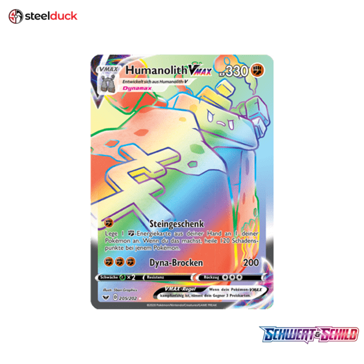 Humanolith VMAX (205/202) Schwert & Schild - Rainbow Rare