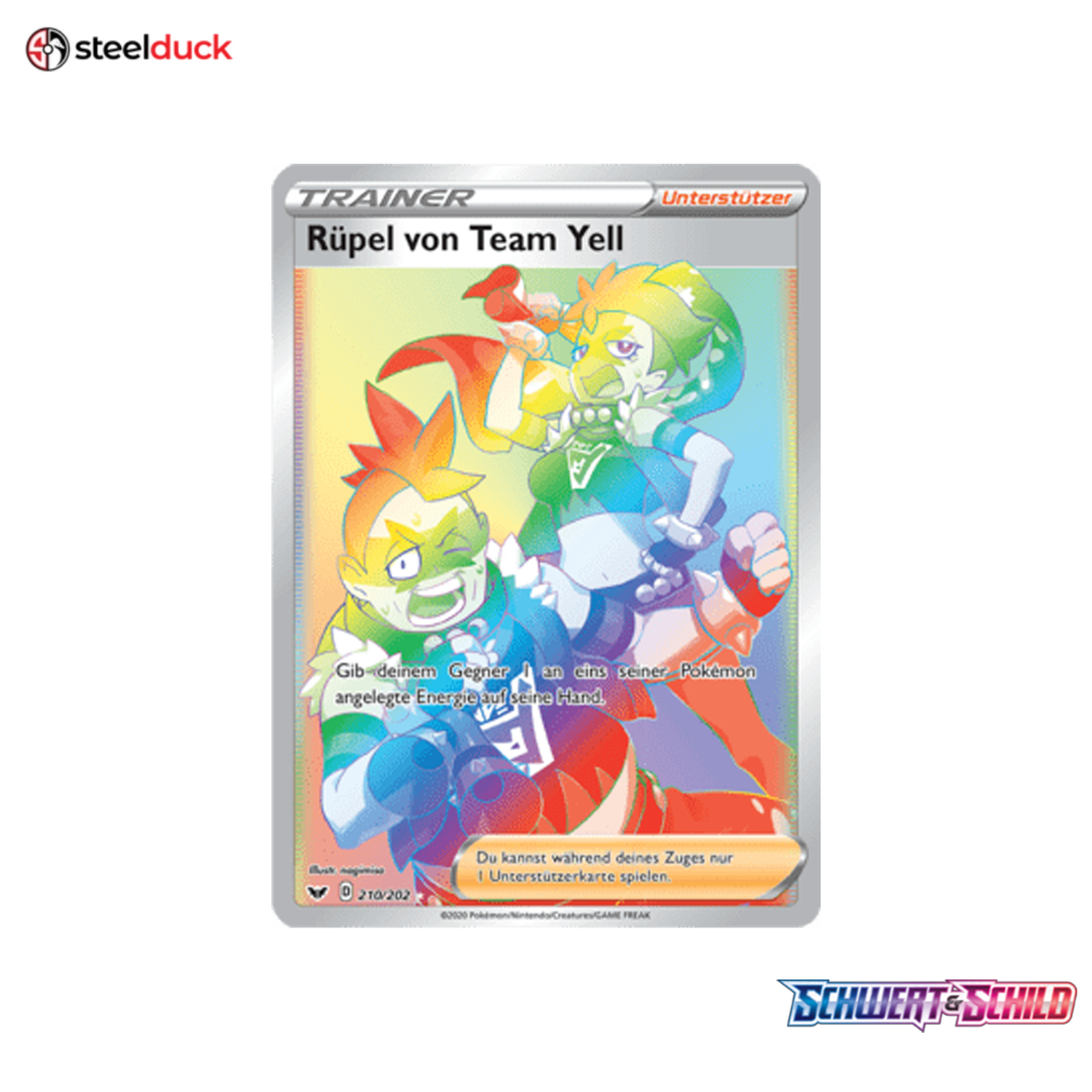 Rüpel von Team Yell (210/202) Schwert & Schild - Rainbow Rare