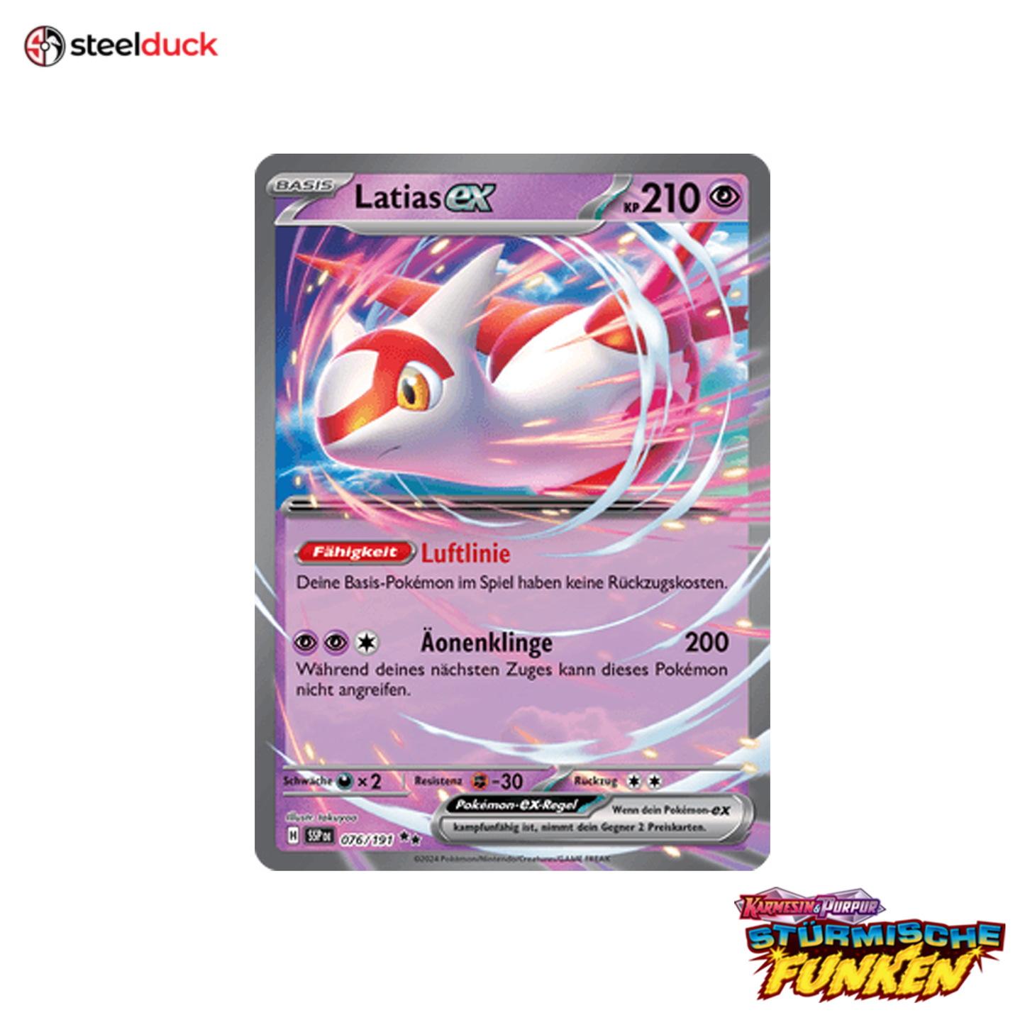 Latias ex (076/191) Stürmische Funken - Double Rare