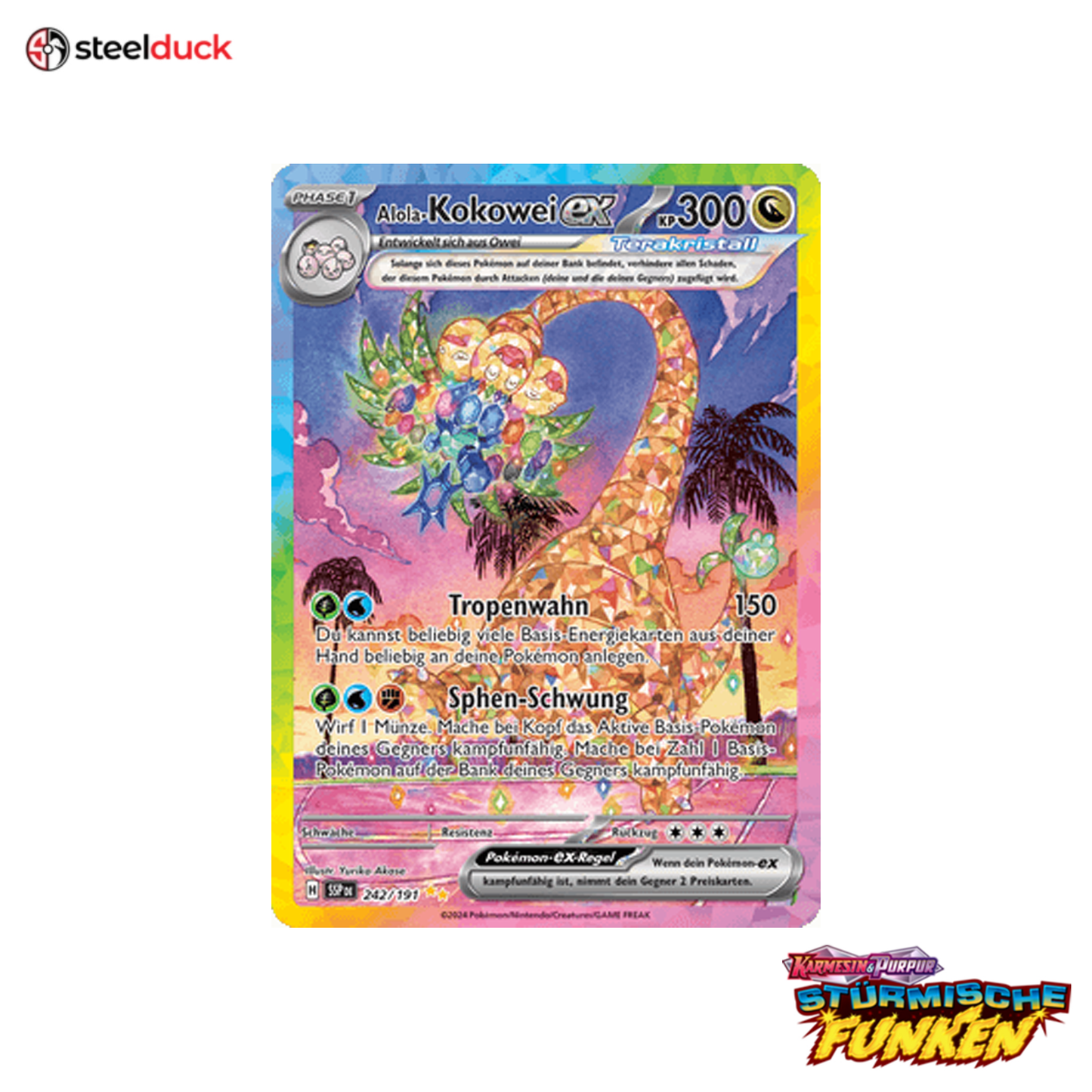Alola-Kokowei ex (242/191) Stürmische Funken - Special Illustration Rare