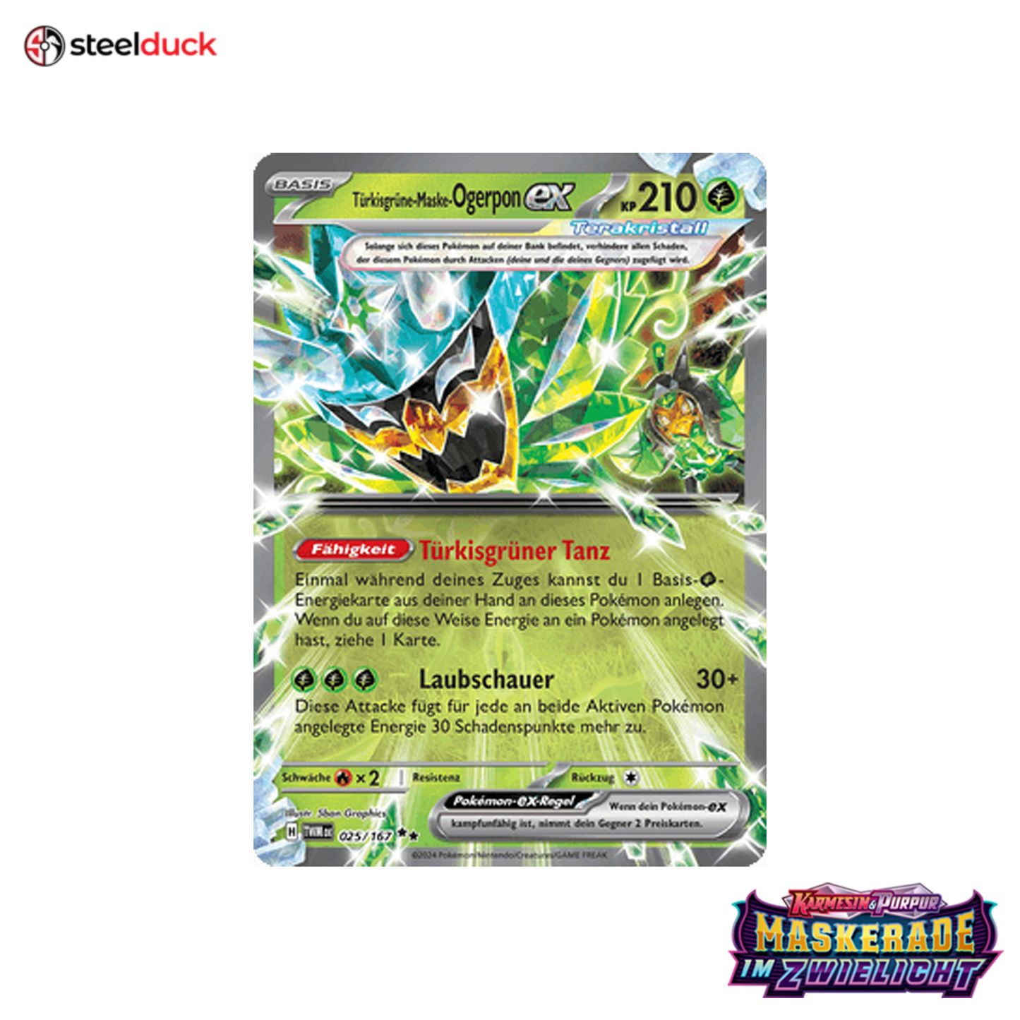 Türkisgrüne-Maske-Ogerpon ex (025/167) Maskerade im Zwielicht - Double Rare