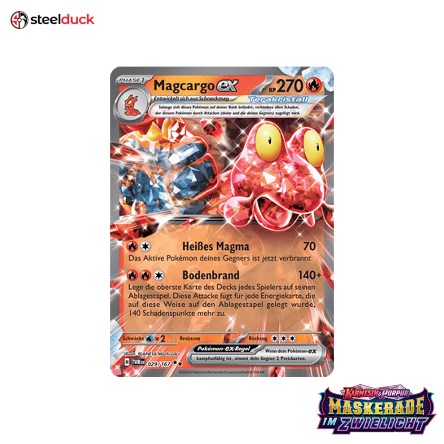 Magcargo ex (029/167) Maskerade im Zwielicht - Double Rare