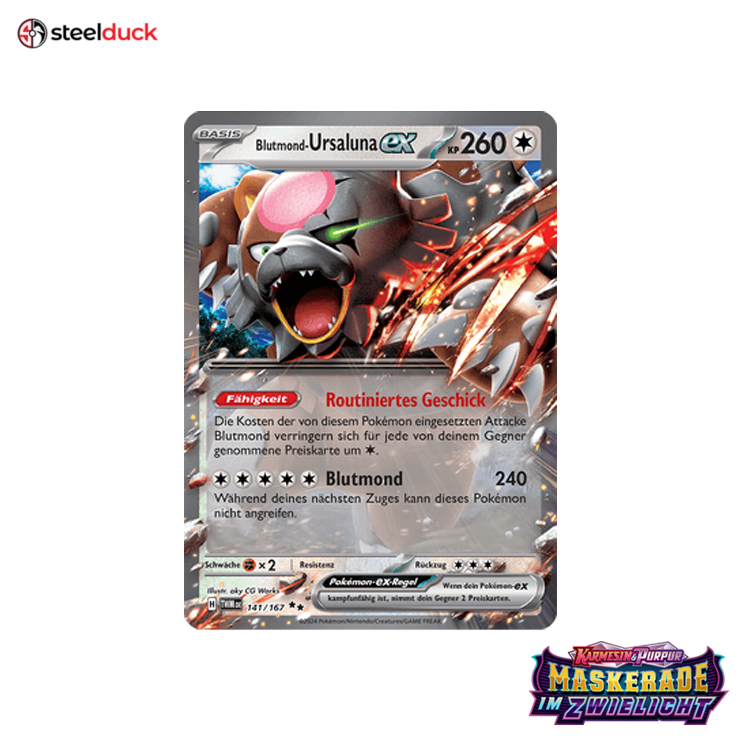 Blutmond-Ursaluna ex (141/167) Maskerade im Zwielicht - Double Rare