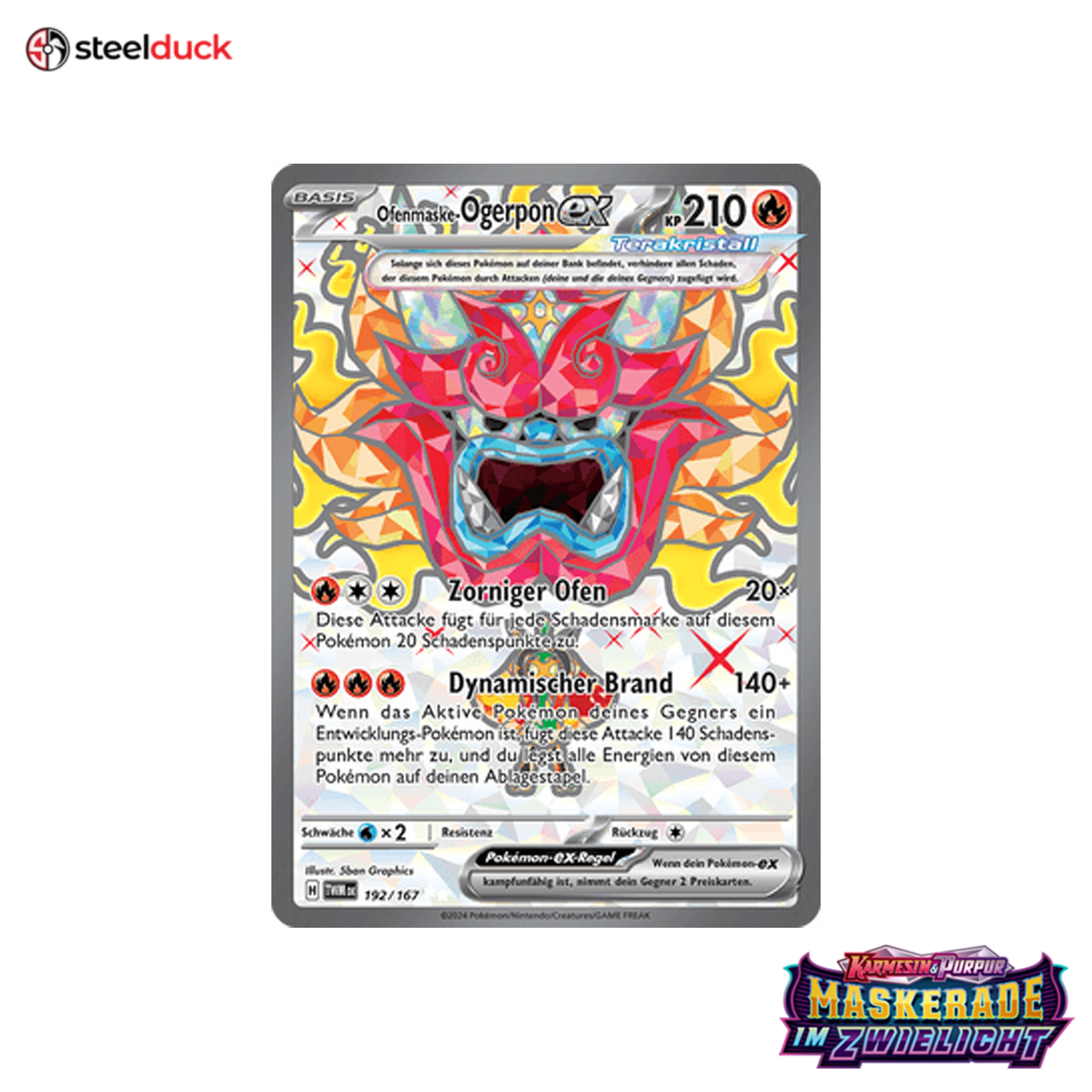 Ofenmaske-Ogerpon ex (192/167) Maskerade im Zwielicht - Ultra Rare