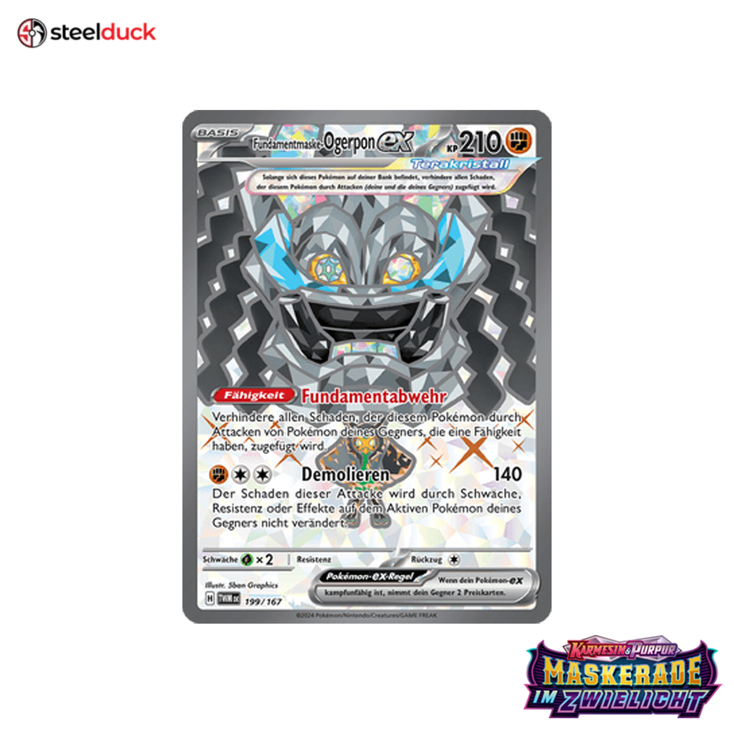 Fundamentmaske-Ogerpon ex (199/167) Maskerade im Zwielicht - Ultra Rare