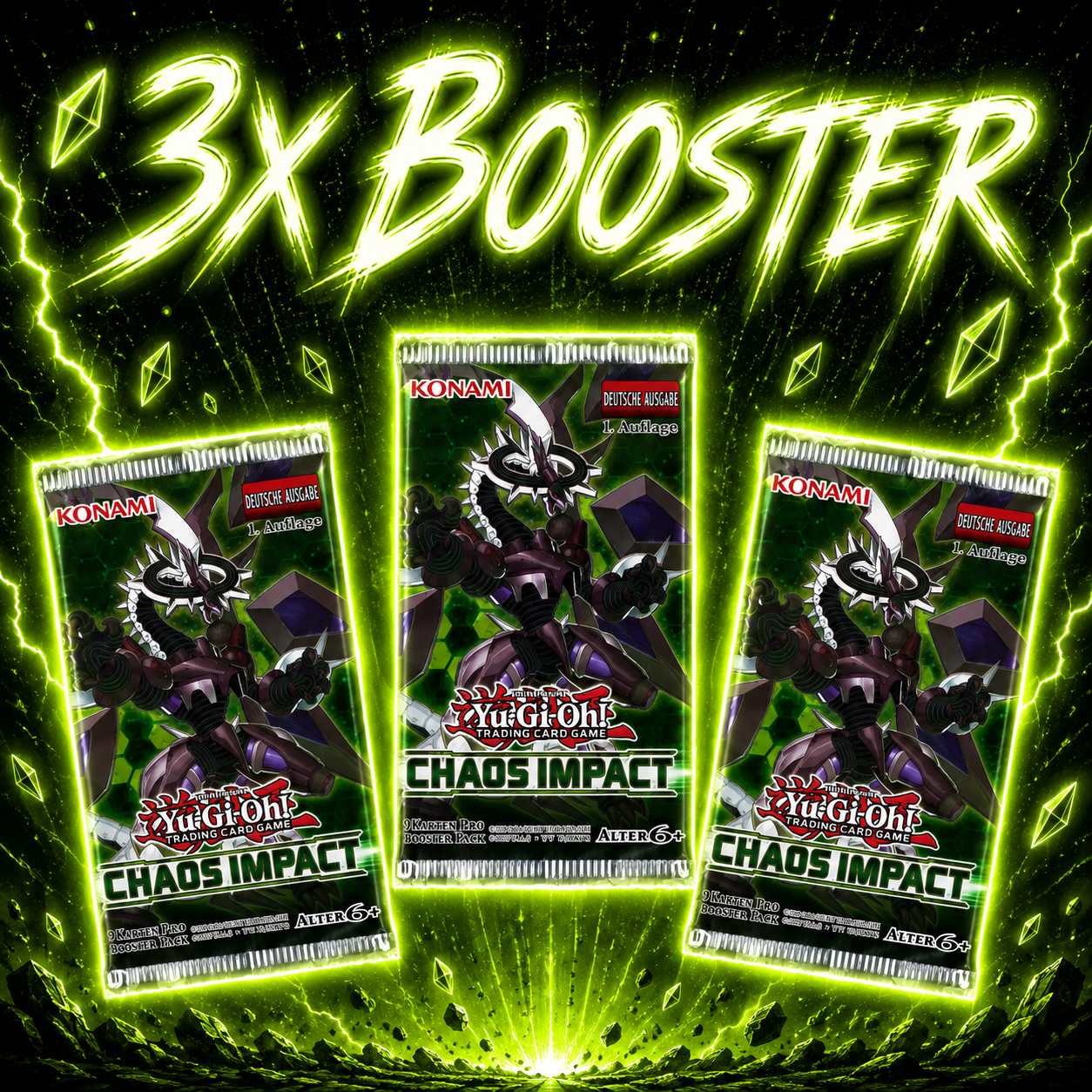Yu-Gi-Oh! Chaos Impact CHIM 3x Booster 1. Auflage (DE)