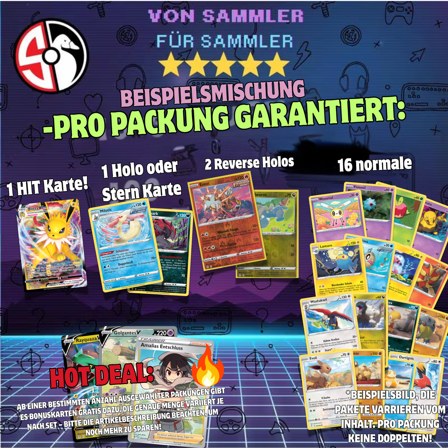 Pokémon Silberne Sturmwinde – Kartenpaket (20 Karten) – Deutsch – inkl. 1 Hit-Karte