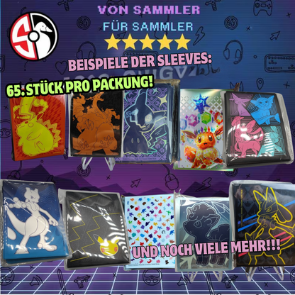 Pokémon Hüllen - Zufällige Packung TTB/ETB Sleeves 65 Stück Original verschlossen