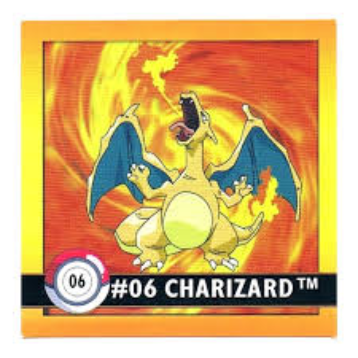 Pokemon - 06 Glurak - Charizard - Sticker von 1999