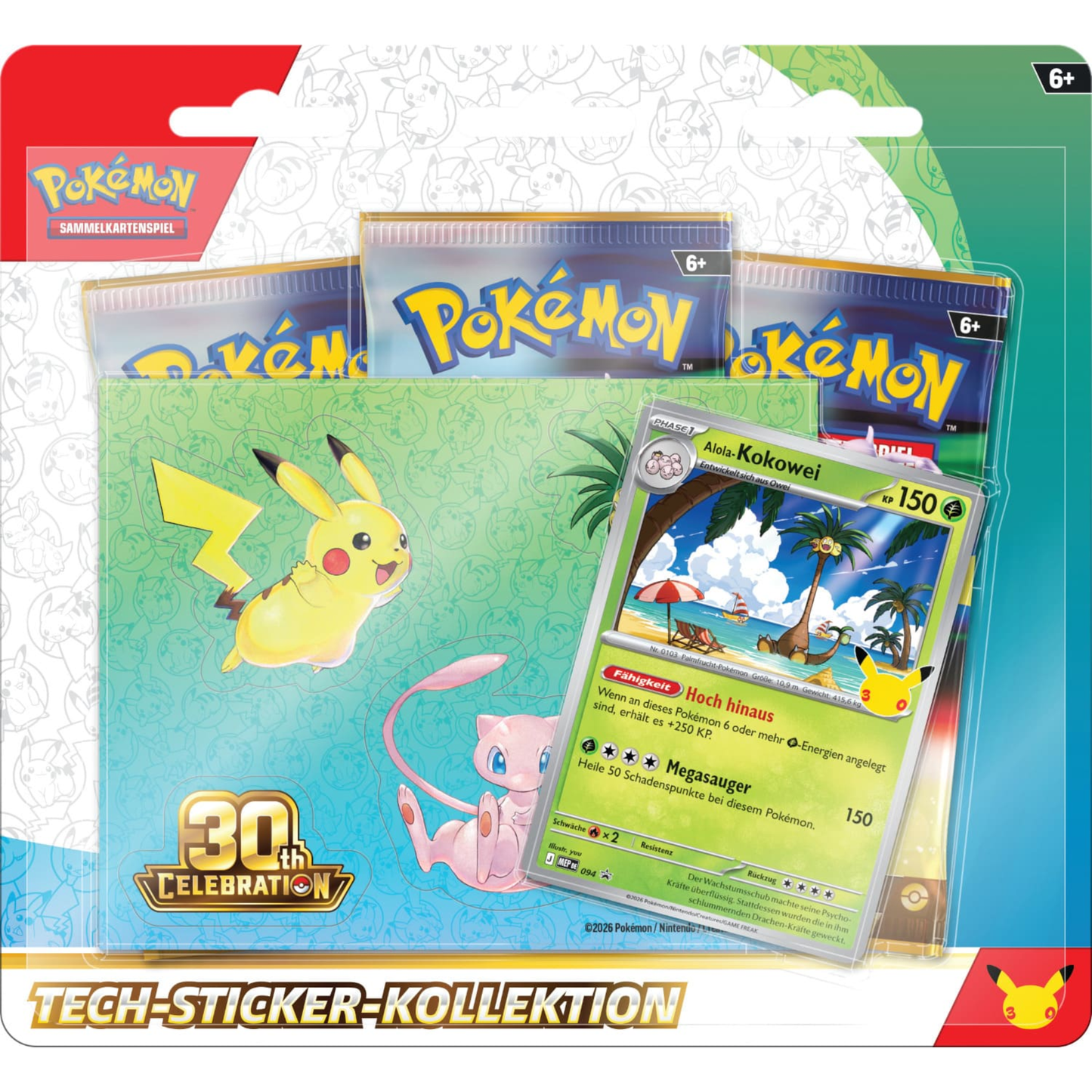 Pokemon - 30 Jahre - Tech-Sticker-Kollektion - Alola-Kokowei - DE