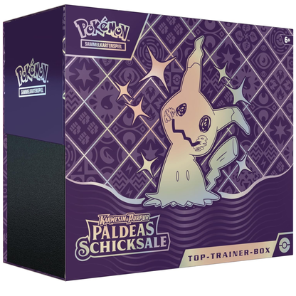Karmesin & Purpur Paldeas Schicksale Top-Trainer-Box (DE)