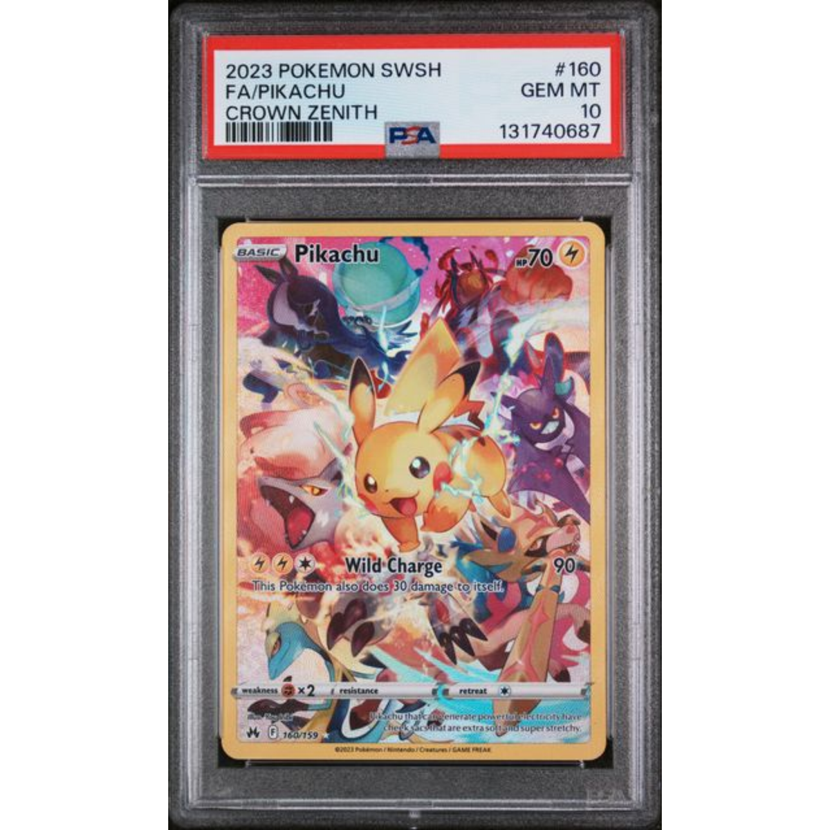 Pokemon PSA10 - Pikachu 160/159 - Crown Zenith - (EN)