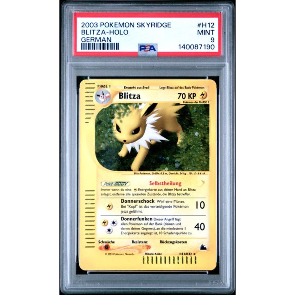 Pokemon PSA9 - Blitza H12/H30 - Skyridge - (DE)