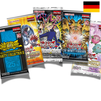 Yu-Gi-Oh! 5x zufällige Booster zb. Invasion of Chaos 25th, The Infinite Forbidden, Rarity Collection (DE)